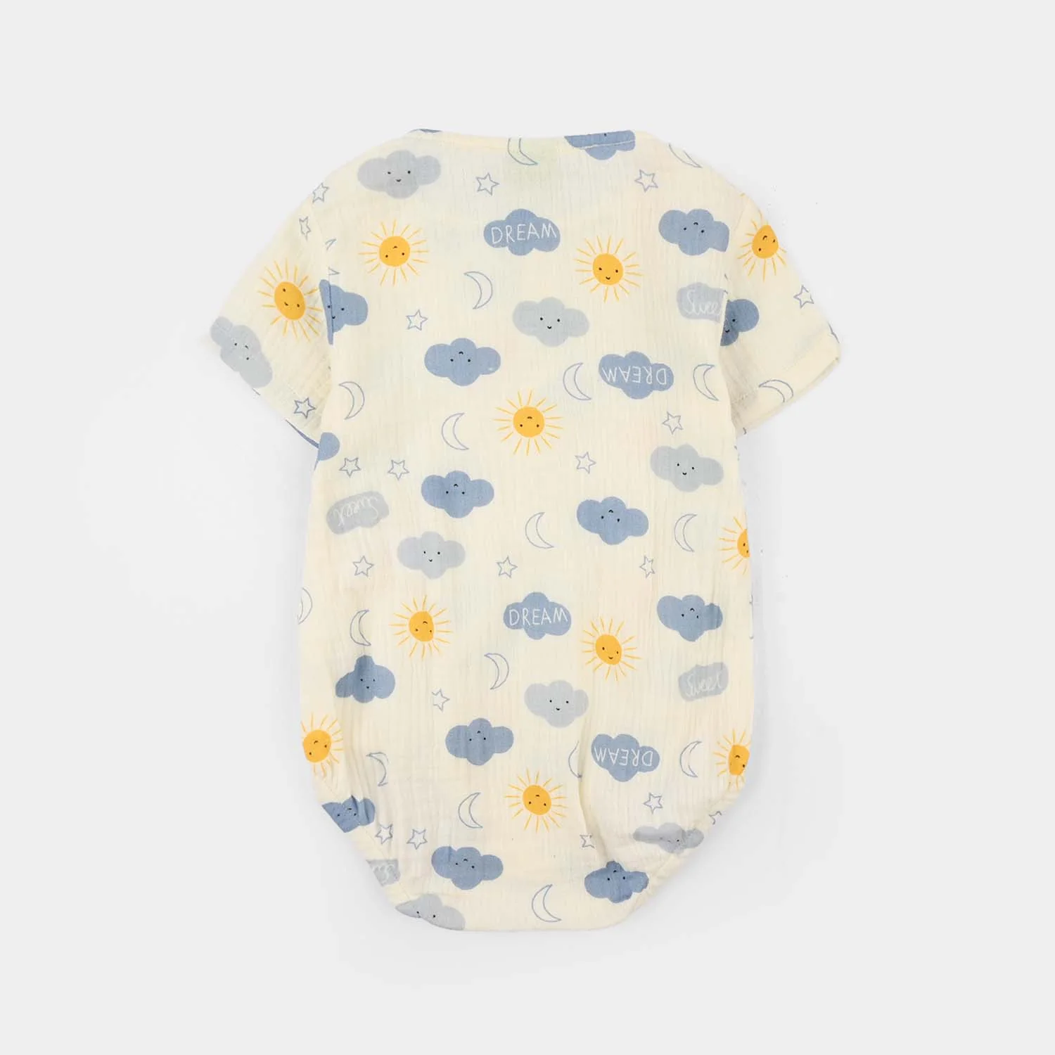 Infant Boys Gauze Woven Romper (Little Sunshine) - Off-White - Image 4