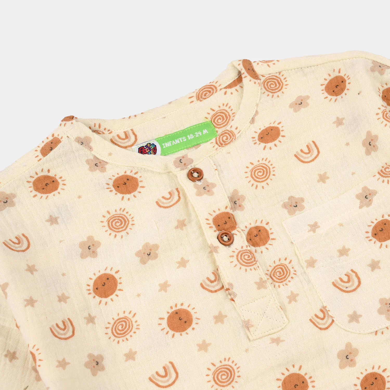 Infant Boys Gauze Woven Suit (Little Shine) – Off White - Image 4