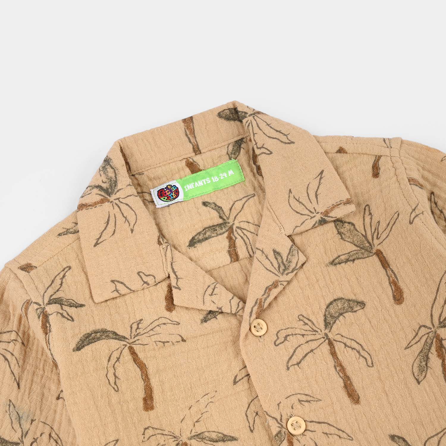 Infant Boys Gauze Woven Suit (Mini Jungle) - Brown/Green - Image 3