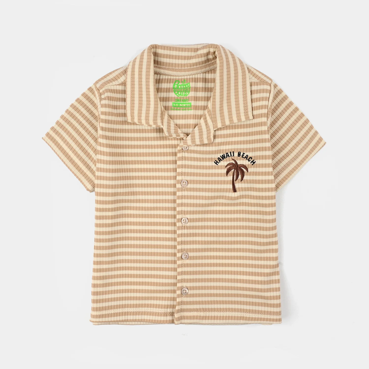 Infant Boys Yarn Dyed Knitted Suit (Hawai Beach) - Brown - Image 2