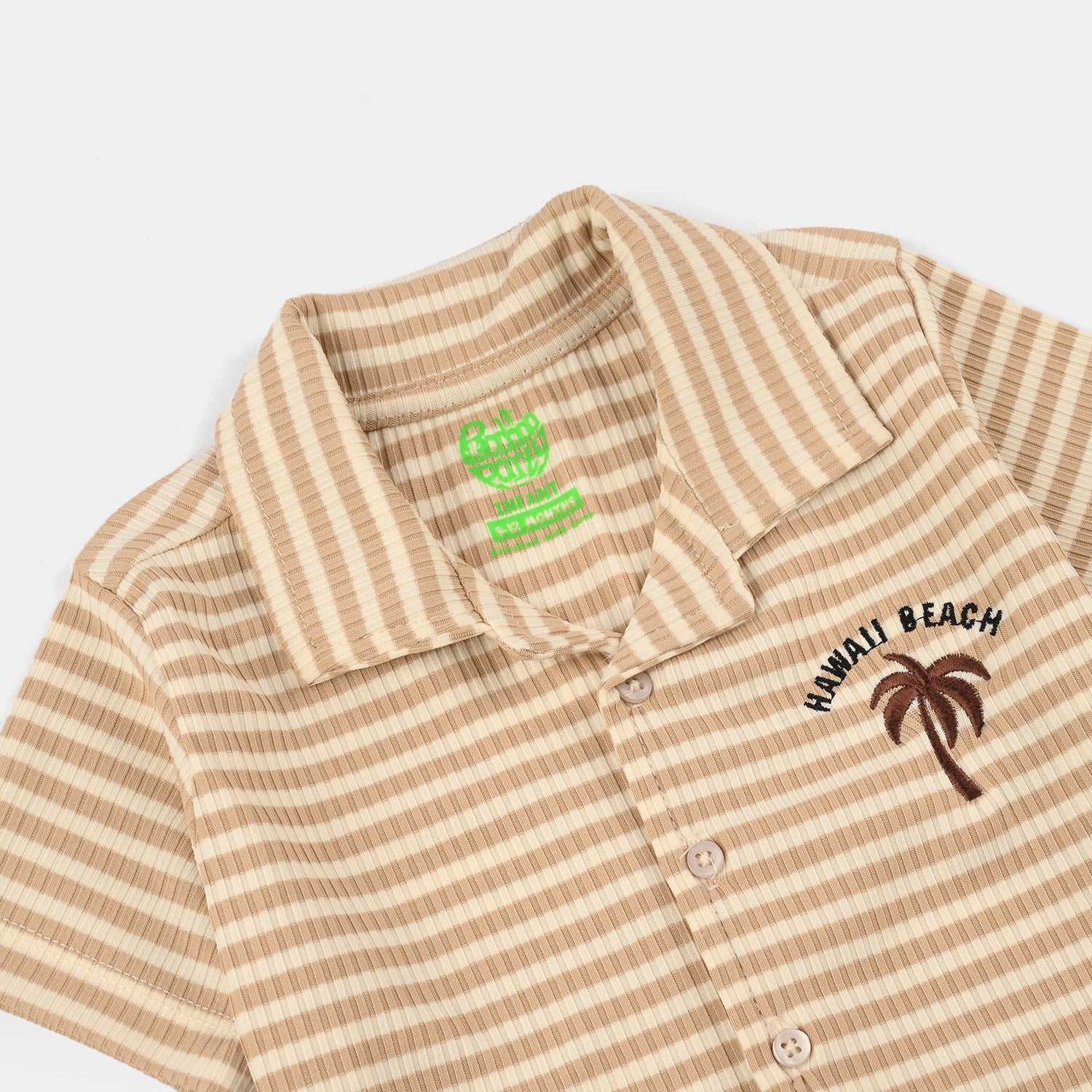Infant Boys Yarn Dyed Knitted Suit (Hawai Beach) - Brown - Image 3