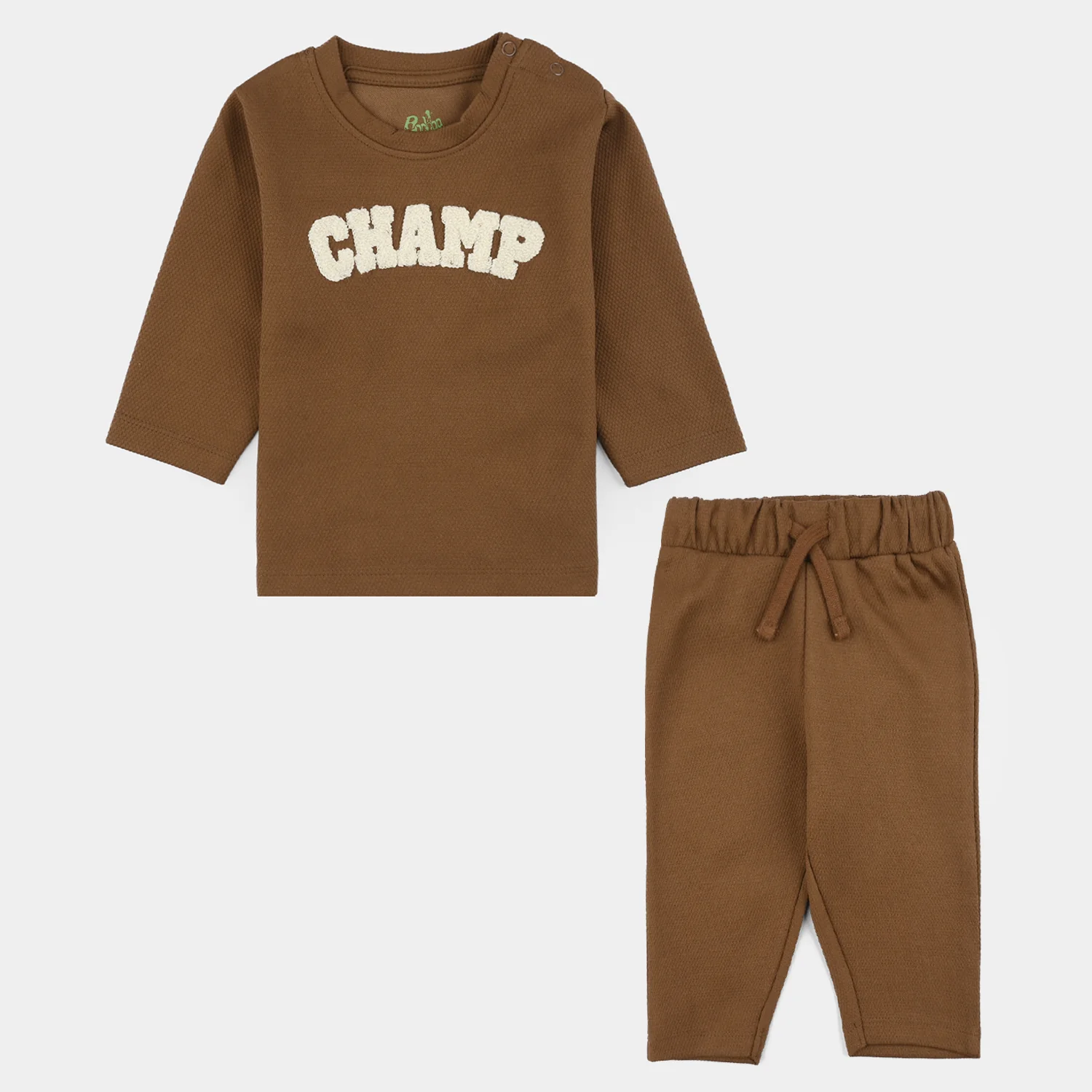 Infant Boys Jacquard Suit (CHAMP) - Brown