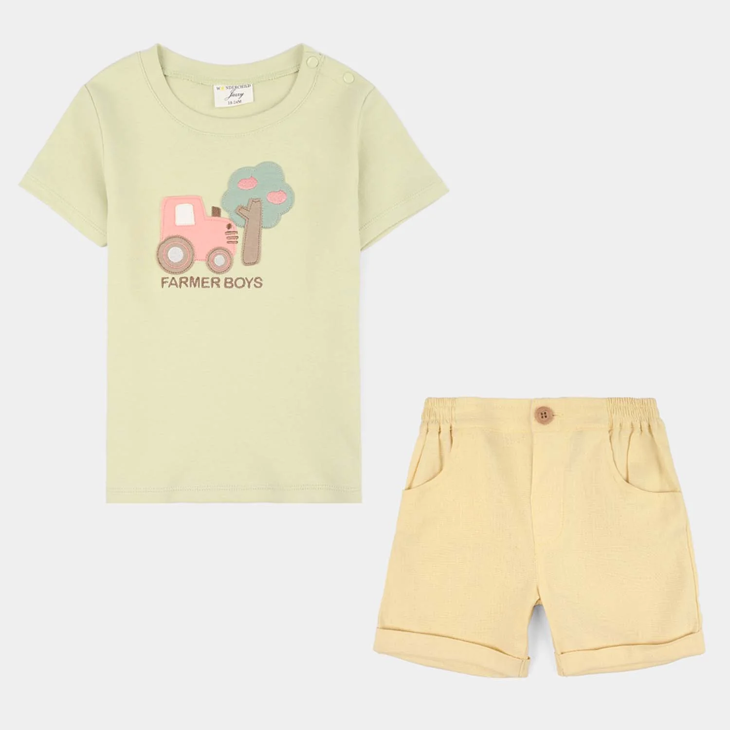 Infant Boys Jersey/Terry 2Pc Suit - Green