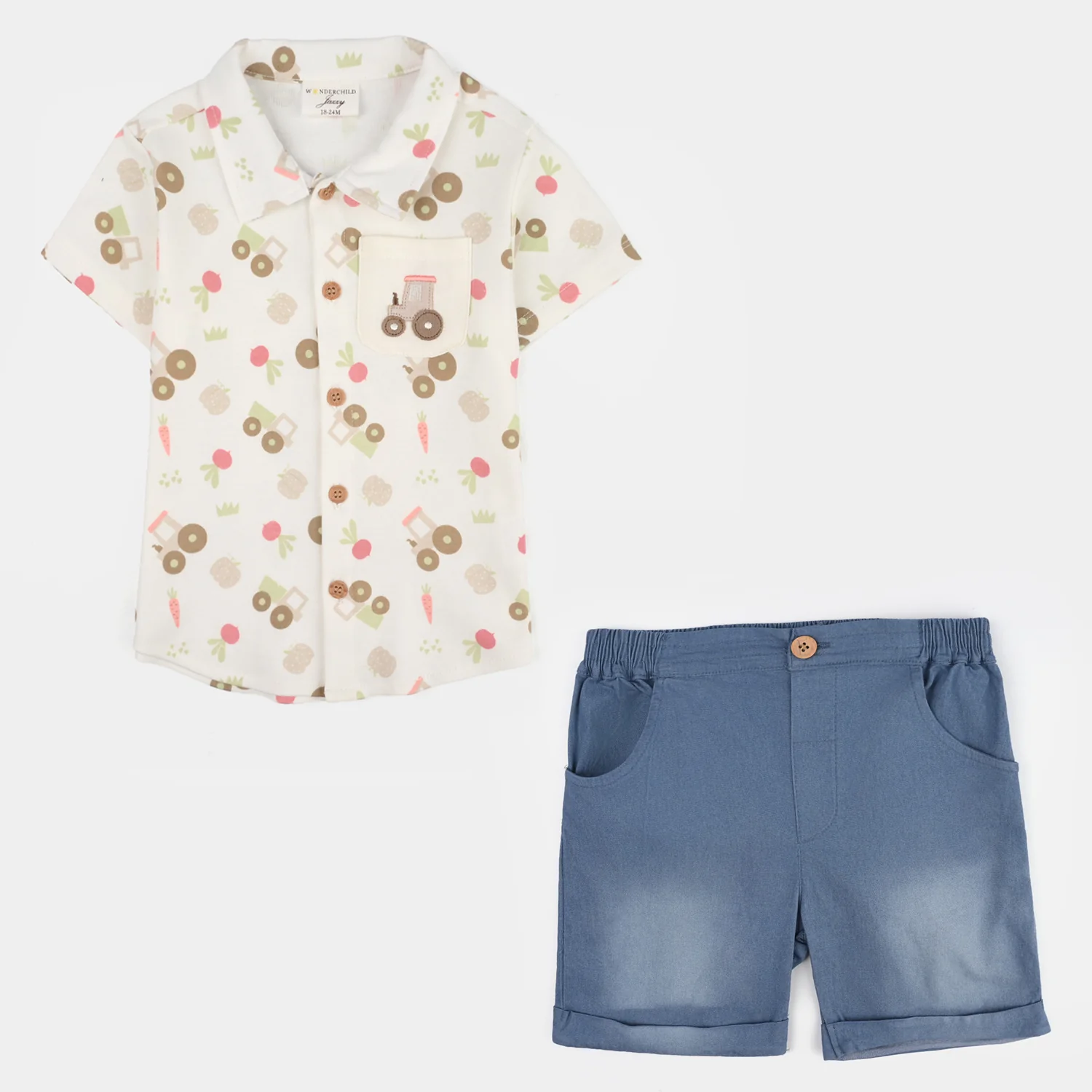 Infant Boys Jersey/Terry 2Pc Suit - White
