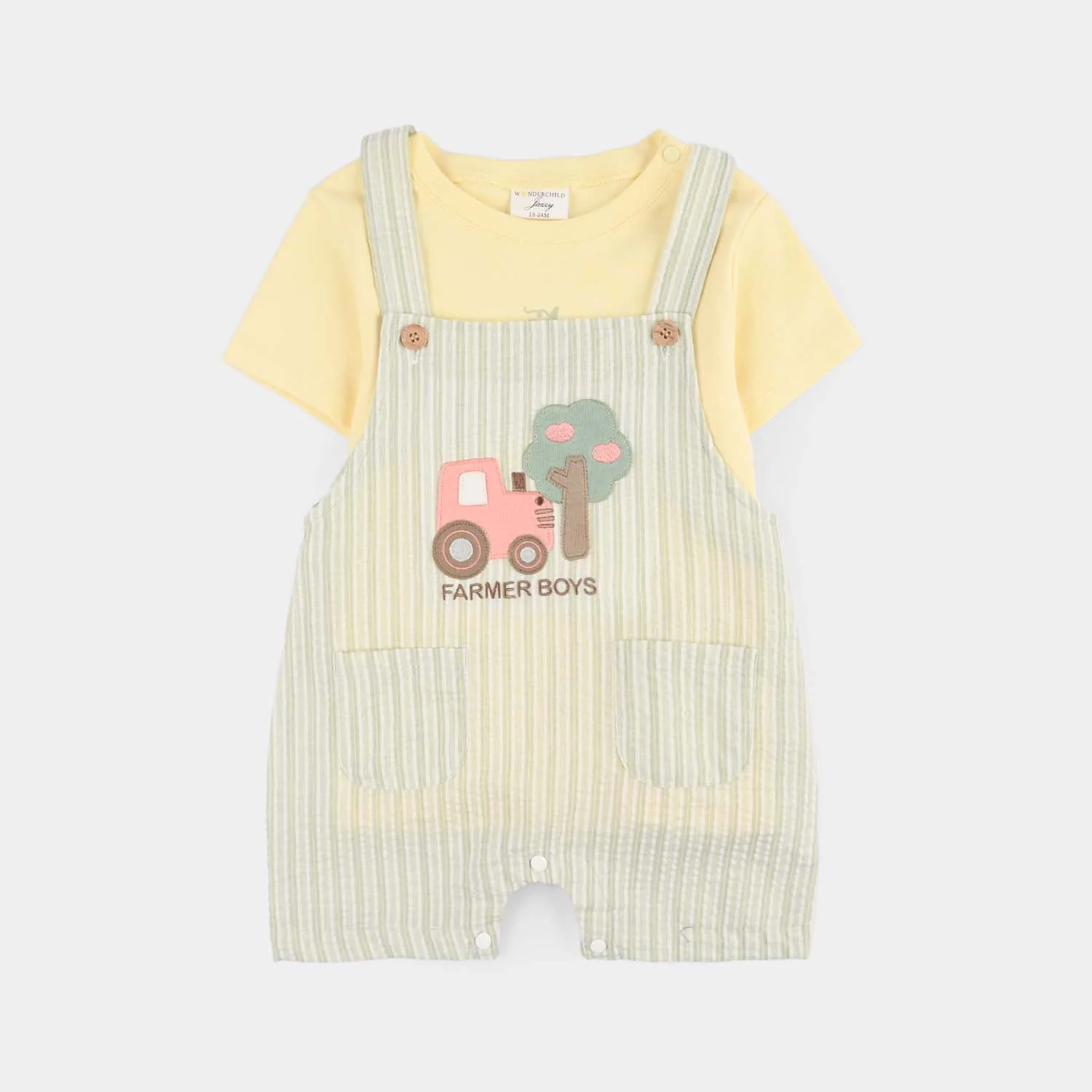 Infant Boys Jersey/Terry 2Pc Suit - Yellow