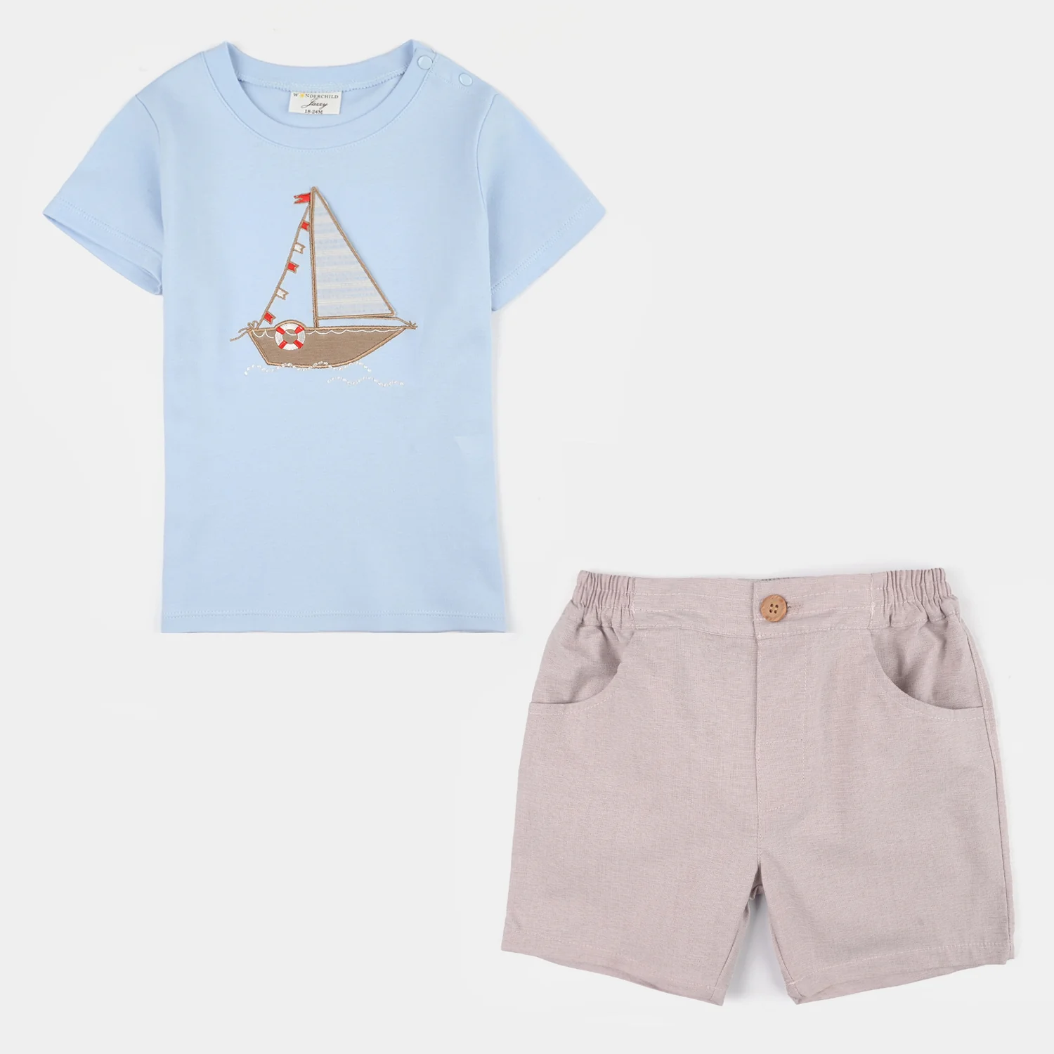 Infant Boys Jersey/Terry 2Pc Suit - Blue