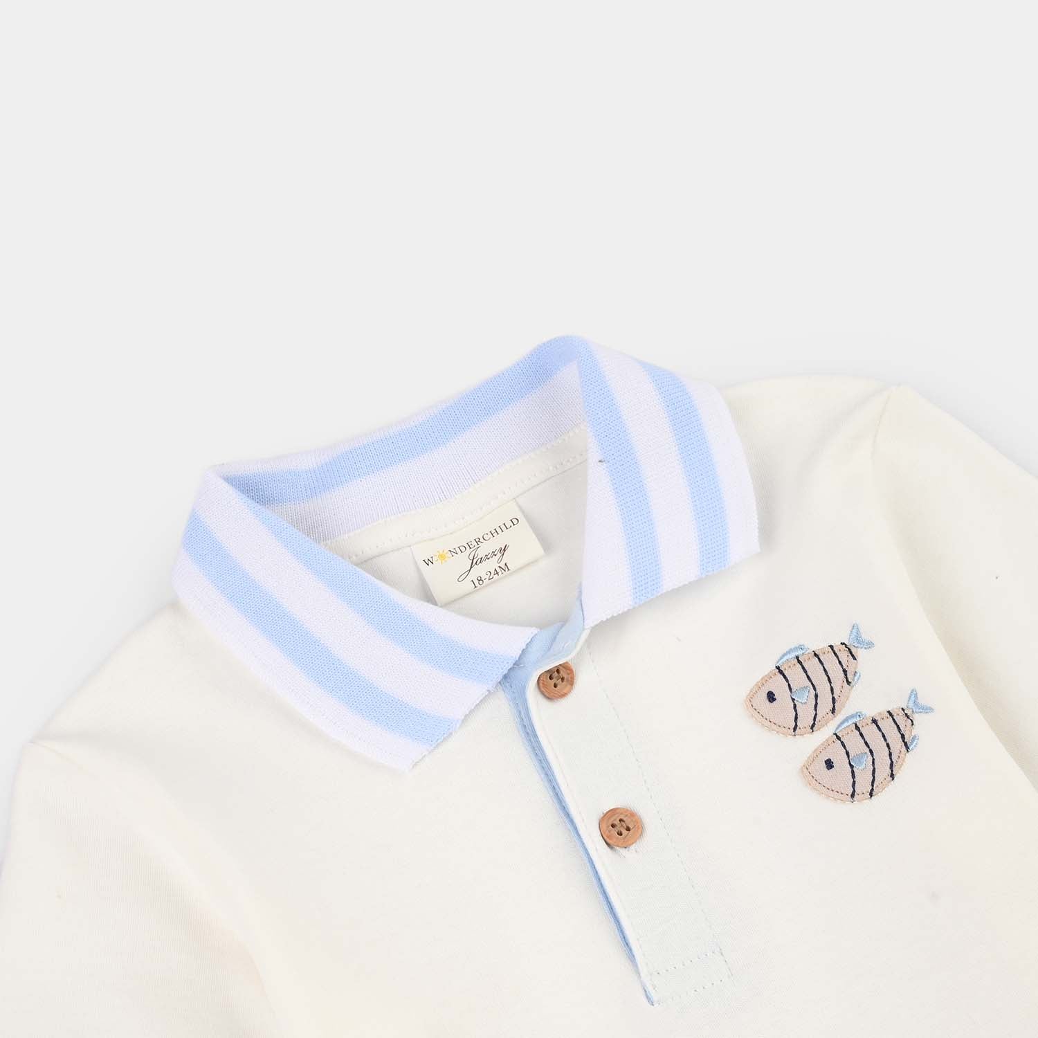 Infant Boys Jersey/Terry 2Pc Suit - White - Image 3