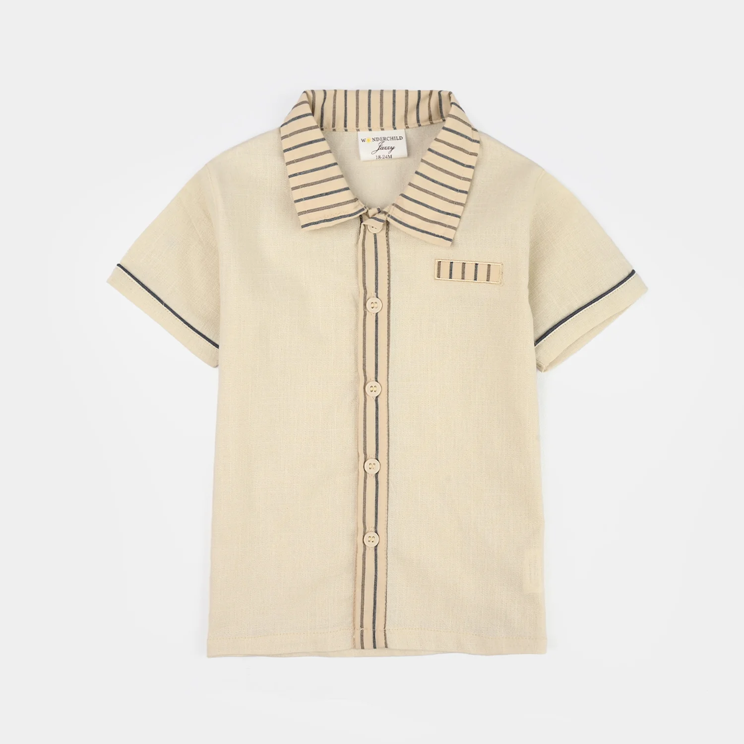 Infant Boys Jersey/Terry 2Pc Suit - Beige - Image 2