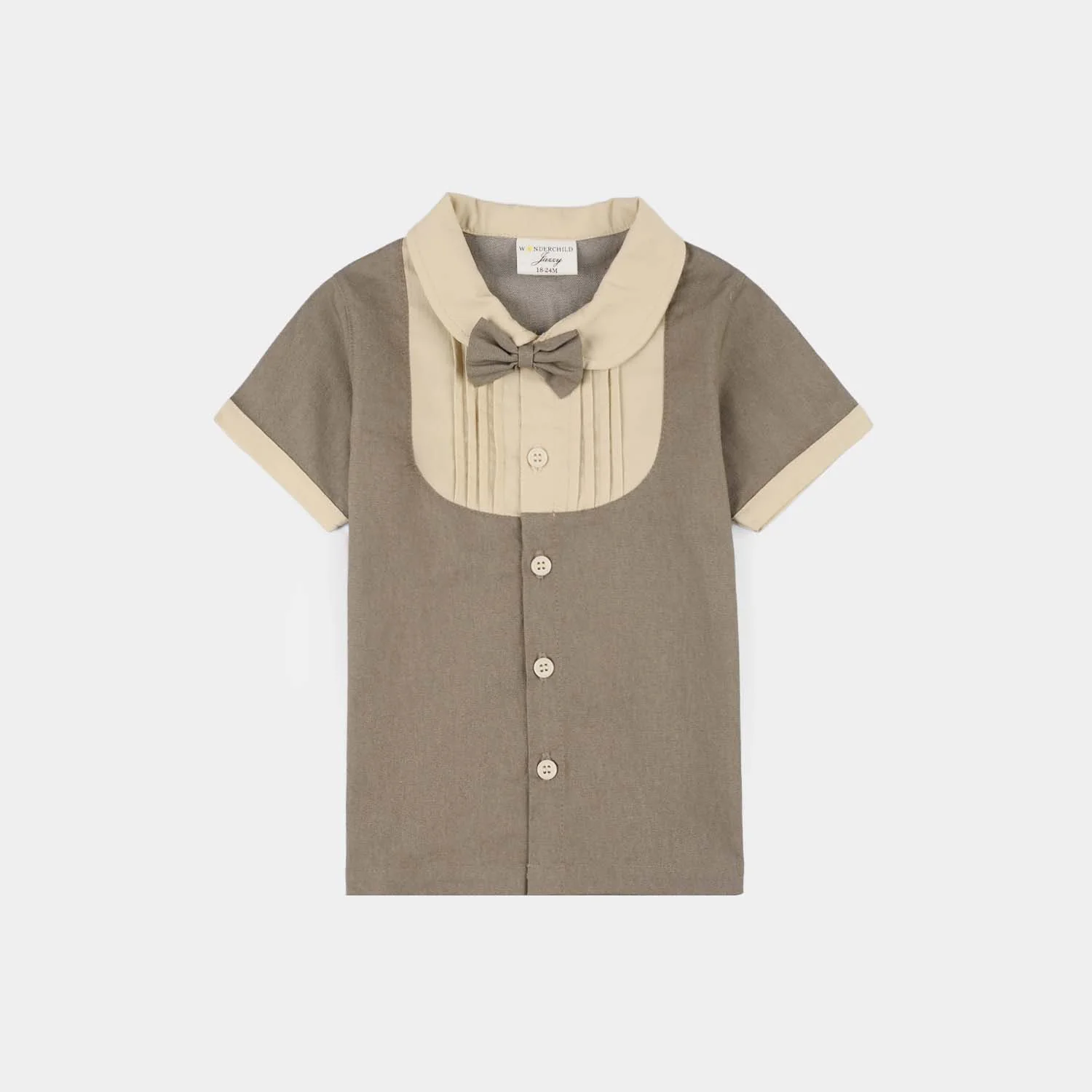 Infant Boys Jersey/Terry 2Pc Suit - Brown - Image 2