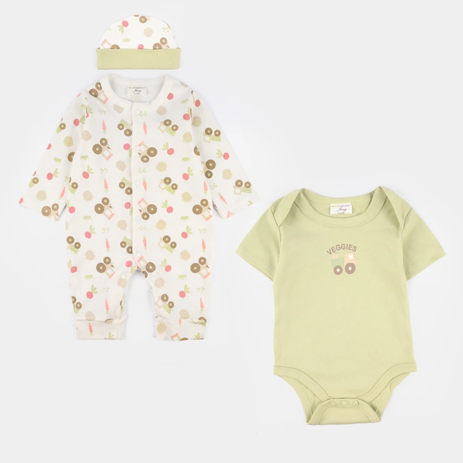 Infant Boys Jersey/Terry 3Pc Gift Set 287-034-Green.White