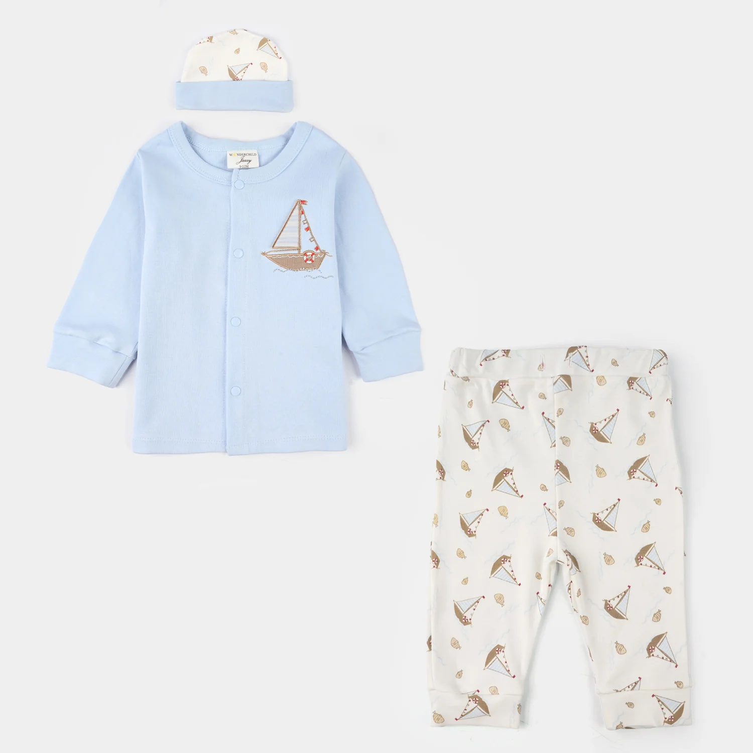 Infant Boys Jersey/Terry 3-Piece Gift Set - Blue