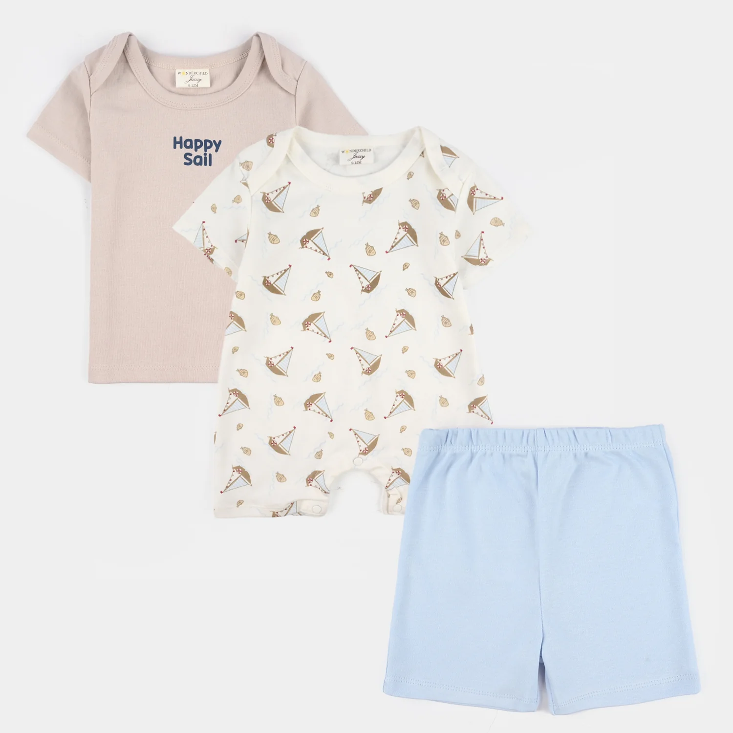 Infant Boys Jersey/Terry 3-Pc Suit - Off White