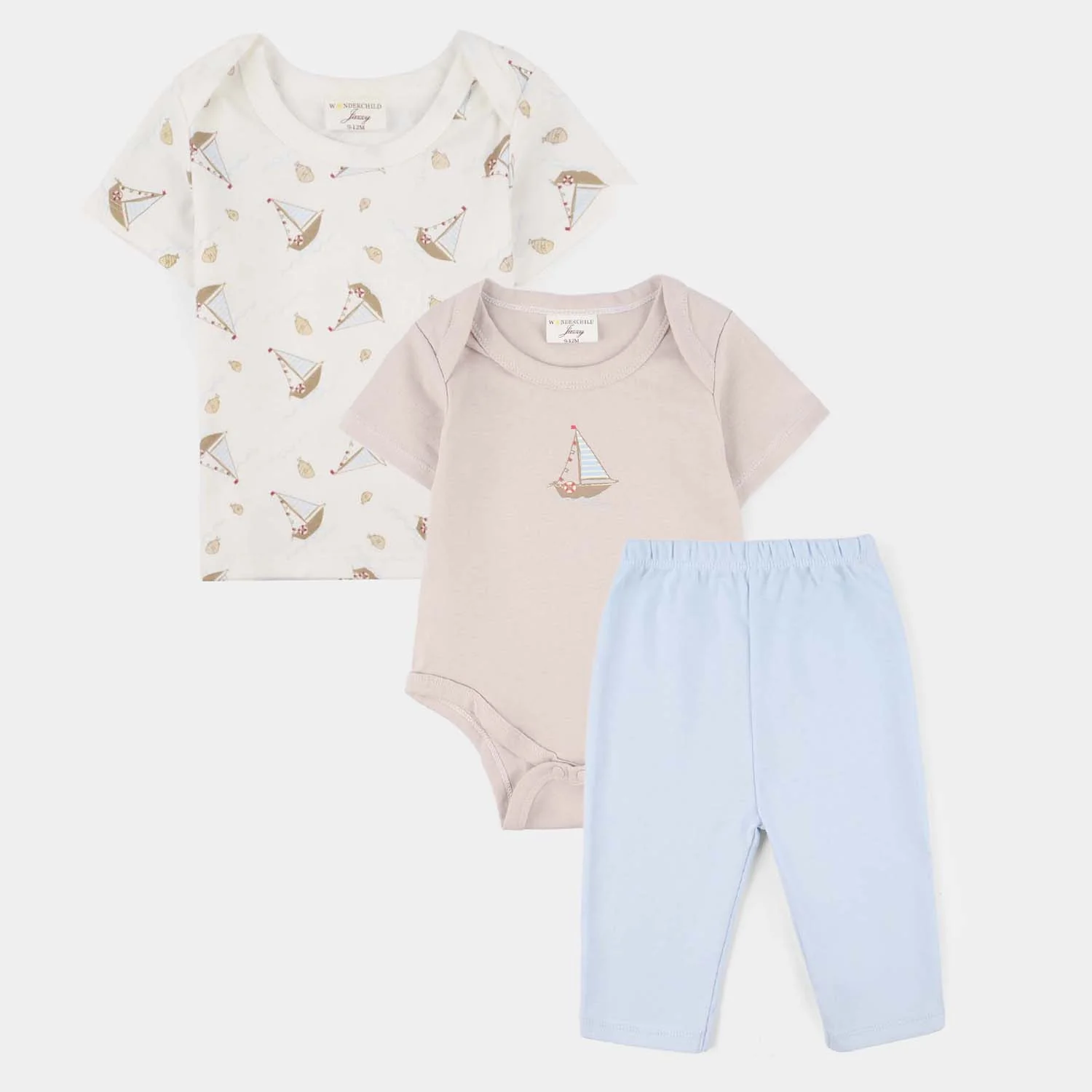 Infant Boys Jersey/Terry 3-Pc Suit - Grey