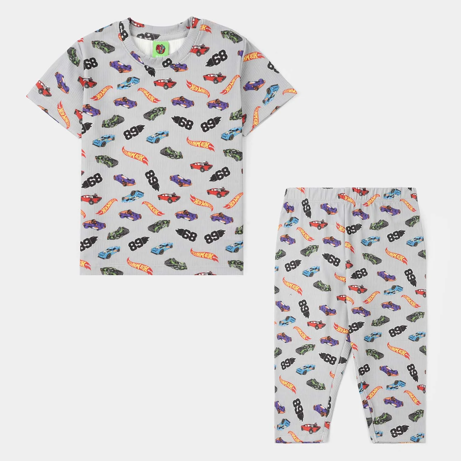 Infant Boys Jersey/Terry Night Suit (Hot Wheels) - Grey
