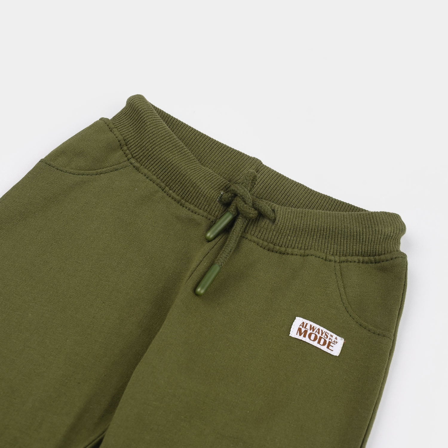 Infant Boys Jersey/Terry Pajama (Play Mode) - Olive Green - Image 2