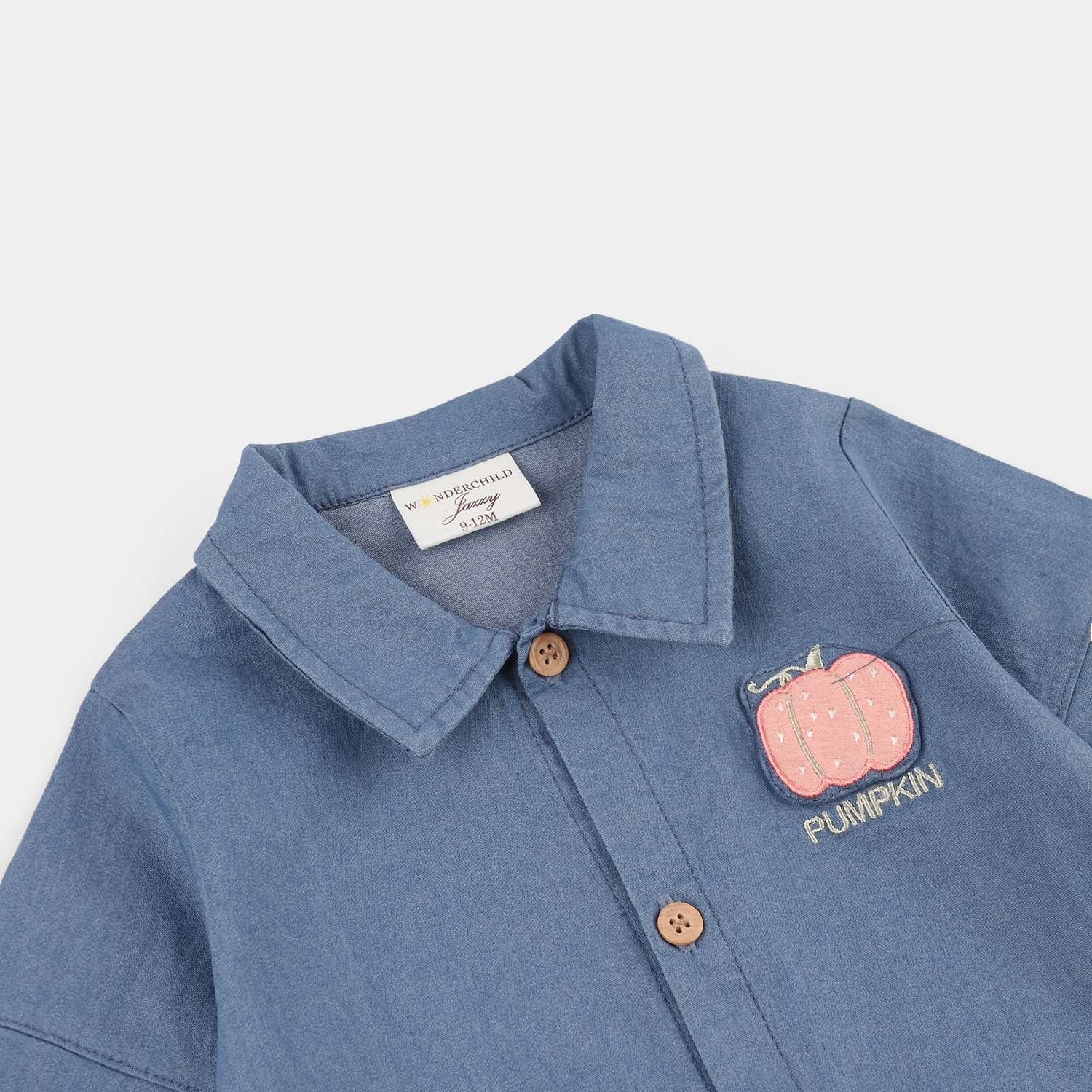 Infant Boys Jersey/Terry Romper - Navy - Image 2