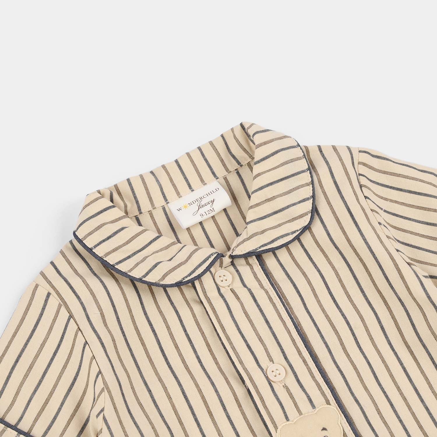 Infant Boys Jersey/Terry Romper - Beige - Image 2
