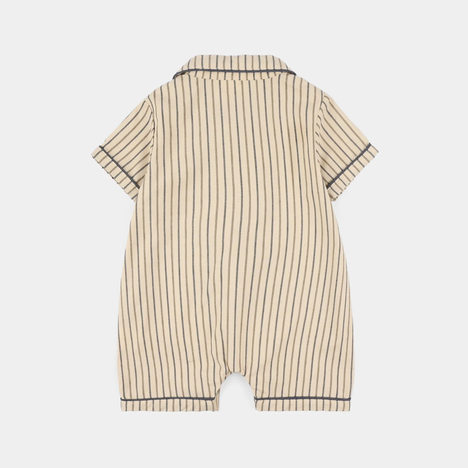 Infant Boys Jersey/Terry Romper - Beige - Image 3