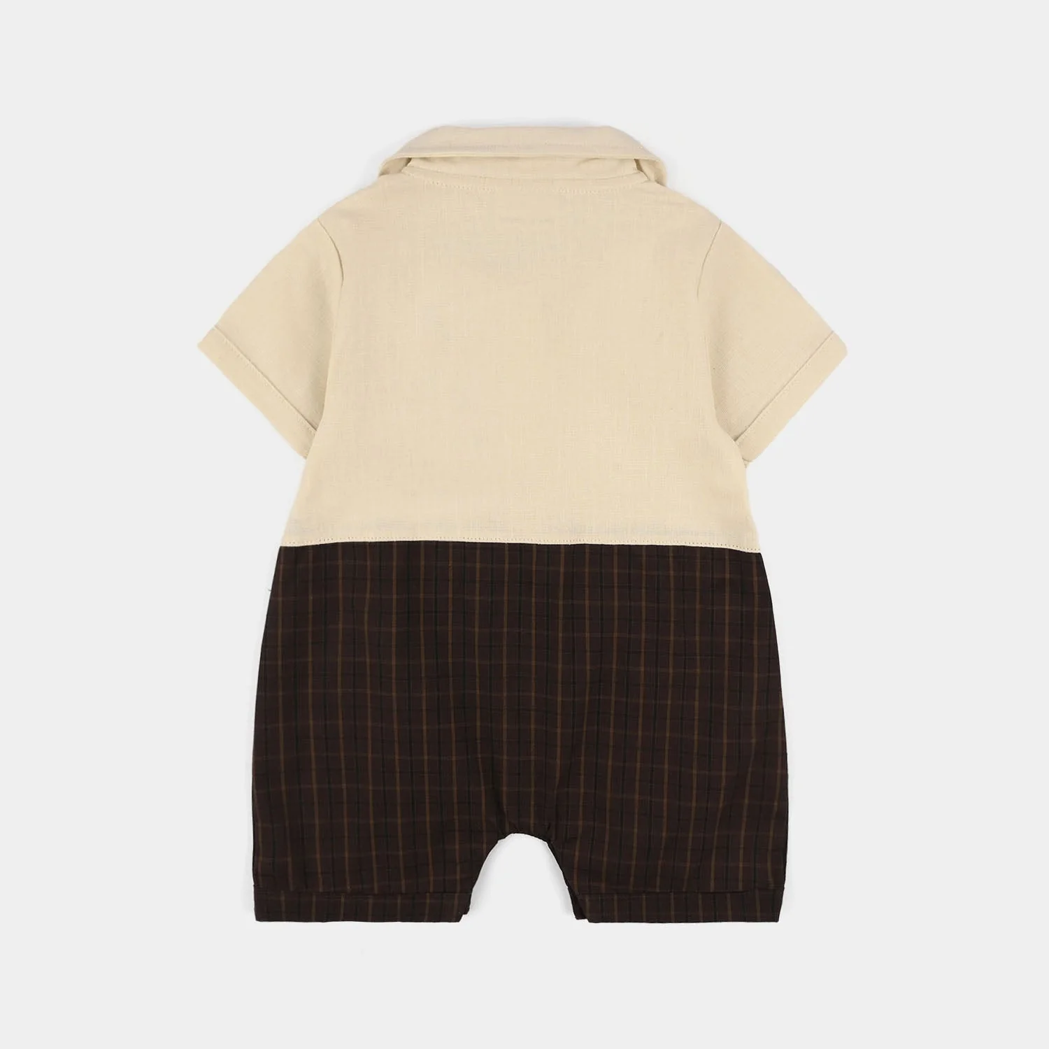 Infant Boys Jersey/Terry Romper - Beige - Image 5