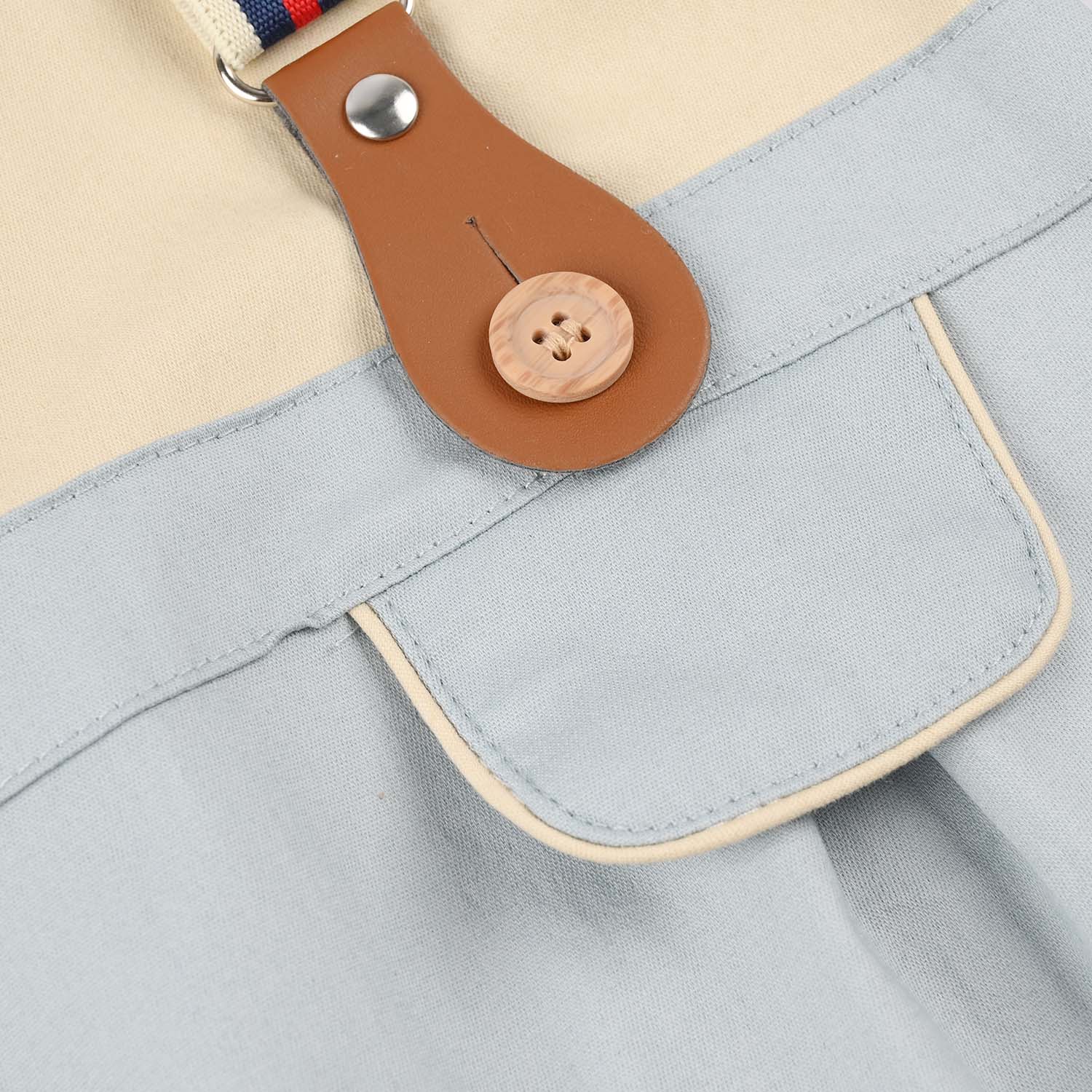 Infant Boys Jersey/Terry Romper - Beige - Image 3
