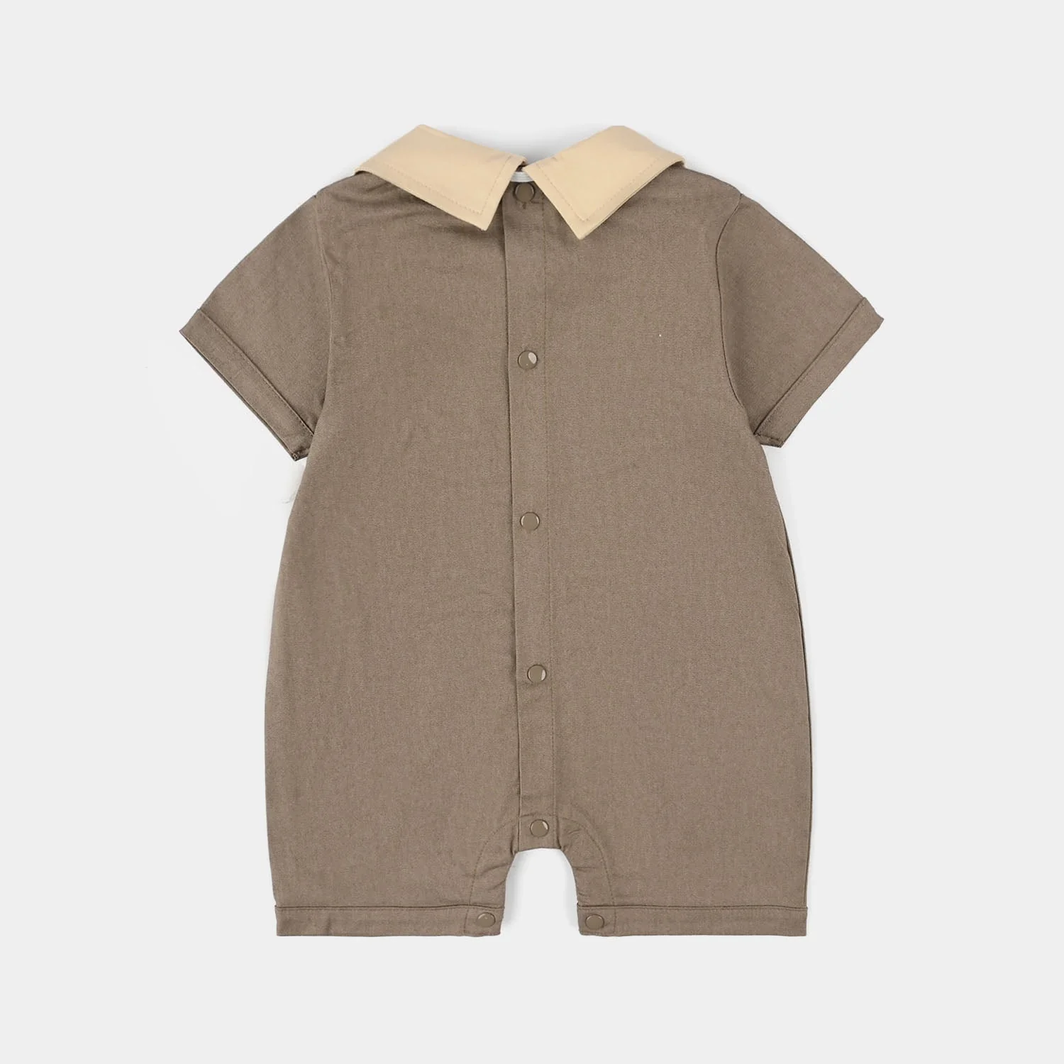 Infant Boys Jersey/Terry Romper - Beige - Image 3