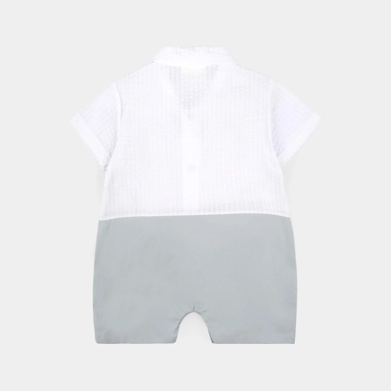 Infant Boys Jersey/Terry Romper  - Blue - Image 4