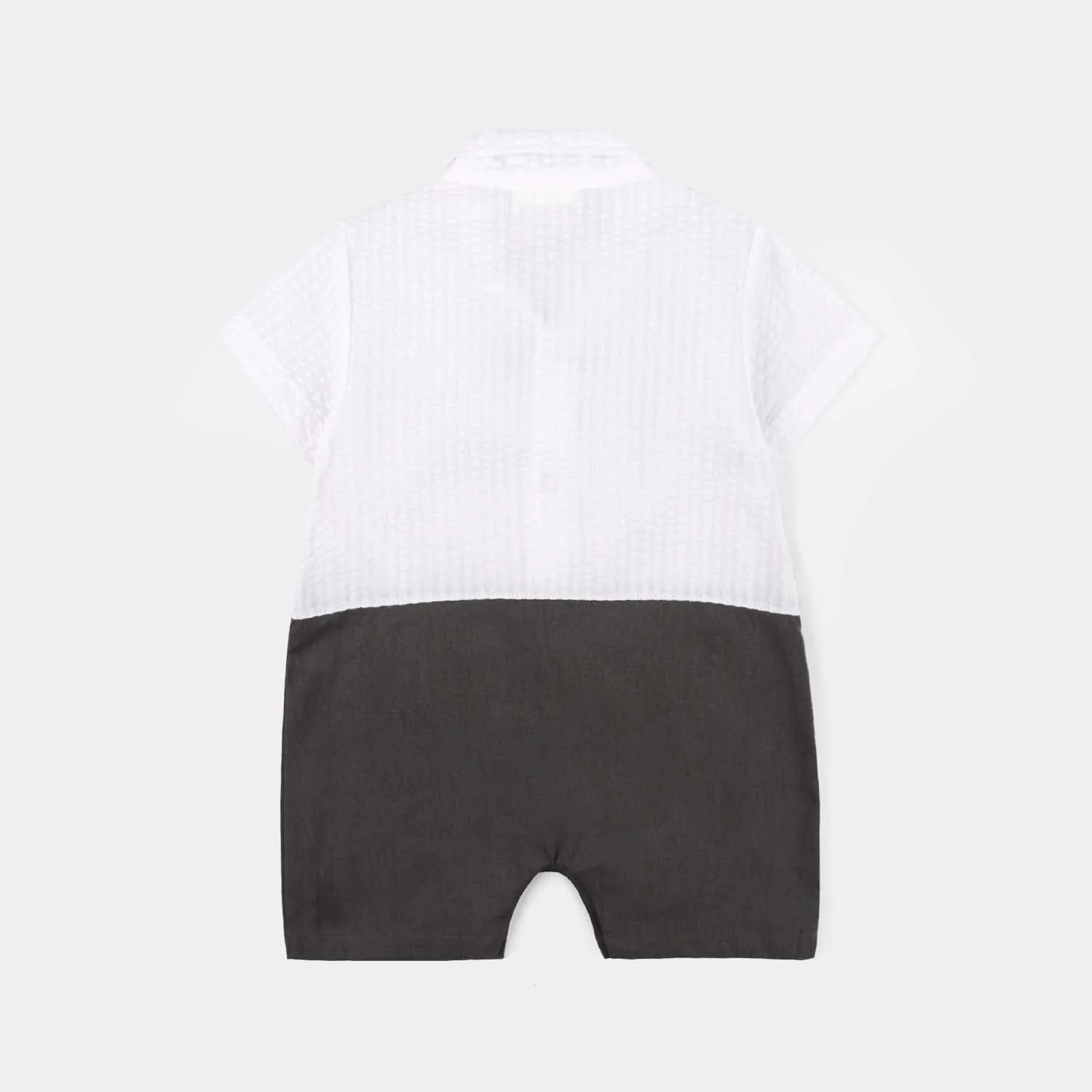 Infant Boys Jersey/Terry Romper - Grey - Image 4