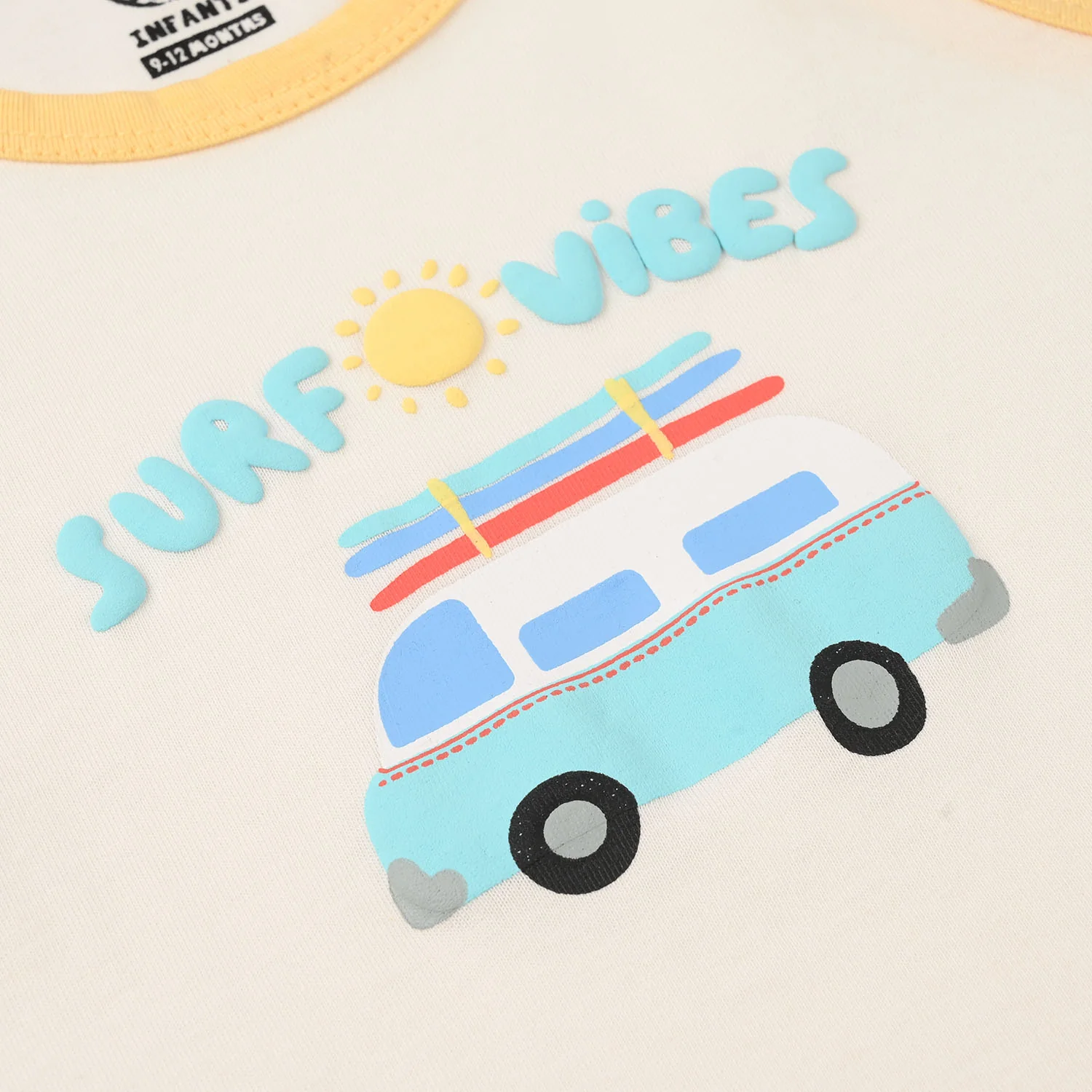 Infant Boys Jersey/Terry Sando (Surf Vibes) - Off White - Image 3