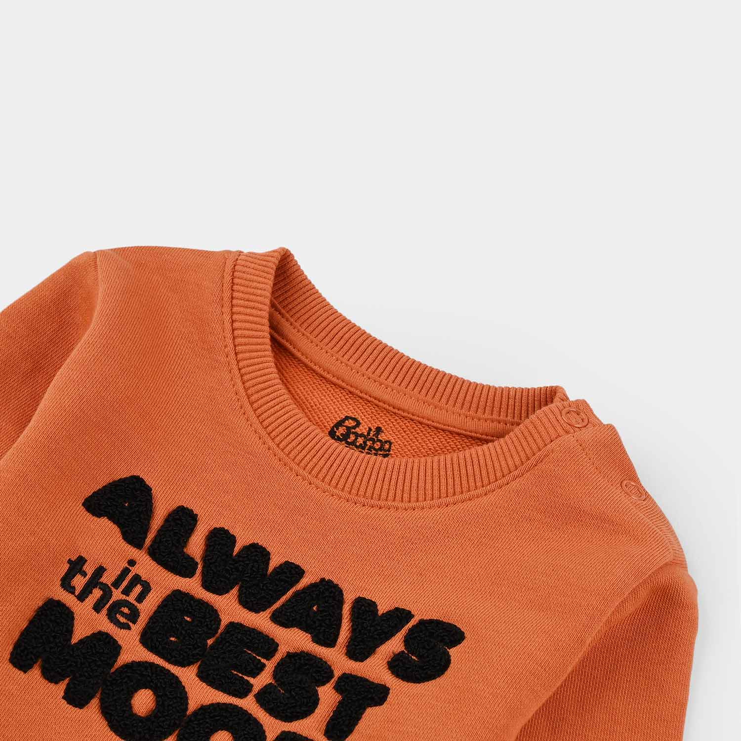 Infant Boys Jersey/Terry Sweatshirt - Orange - Image 2