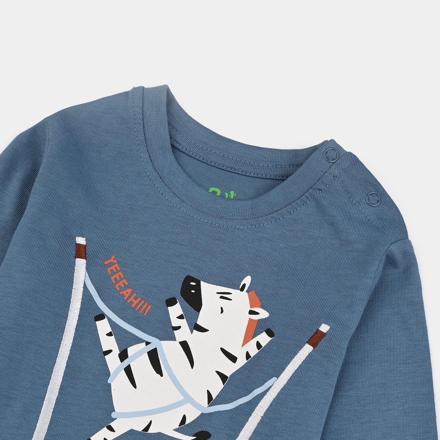 Infant Boys Jersey/Terry T-Shirt (Zebra) - Blue - Image 3