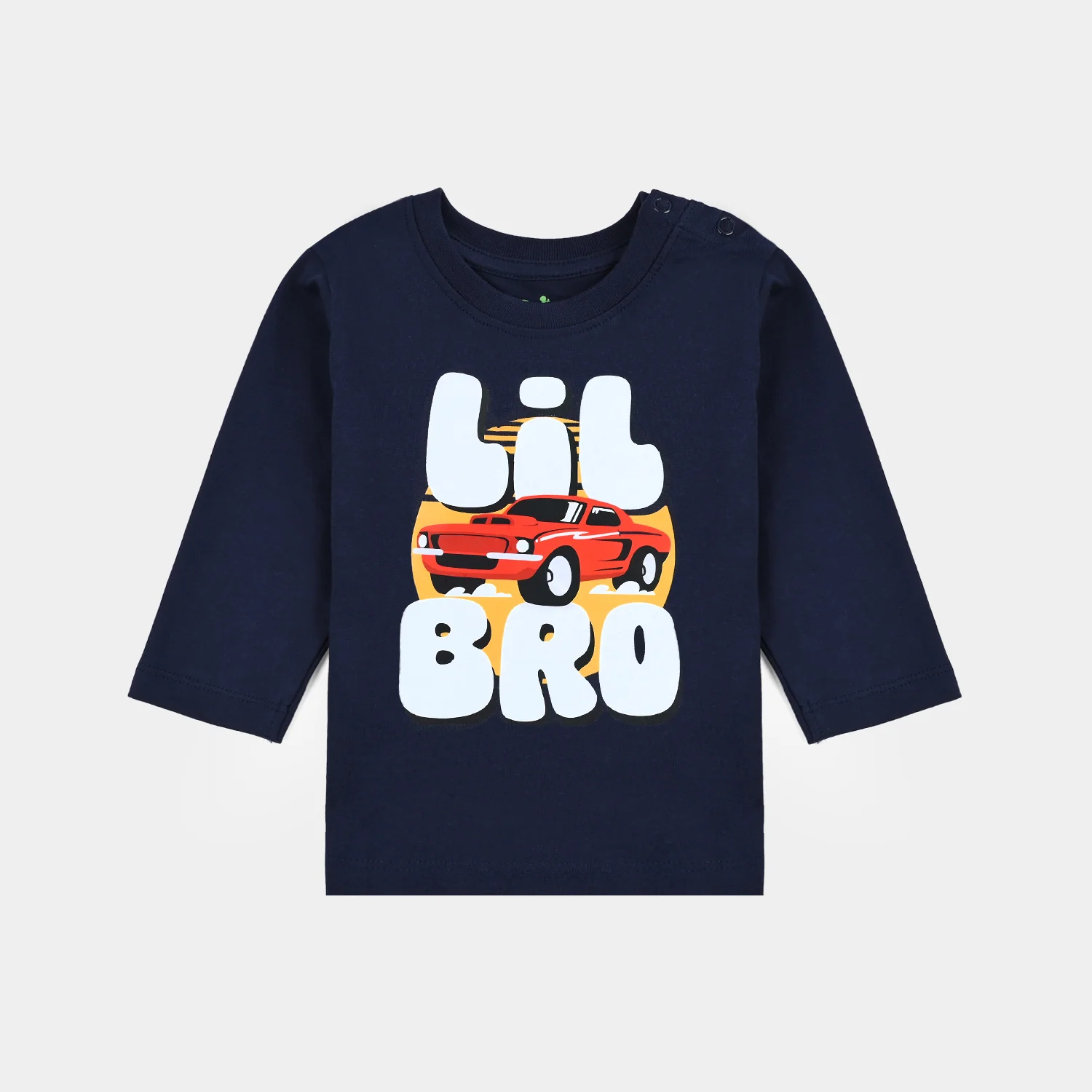 Infant Boys Jersey/Terry T-Shirt Lil Bro-NAVY