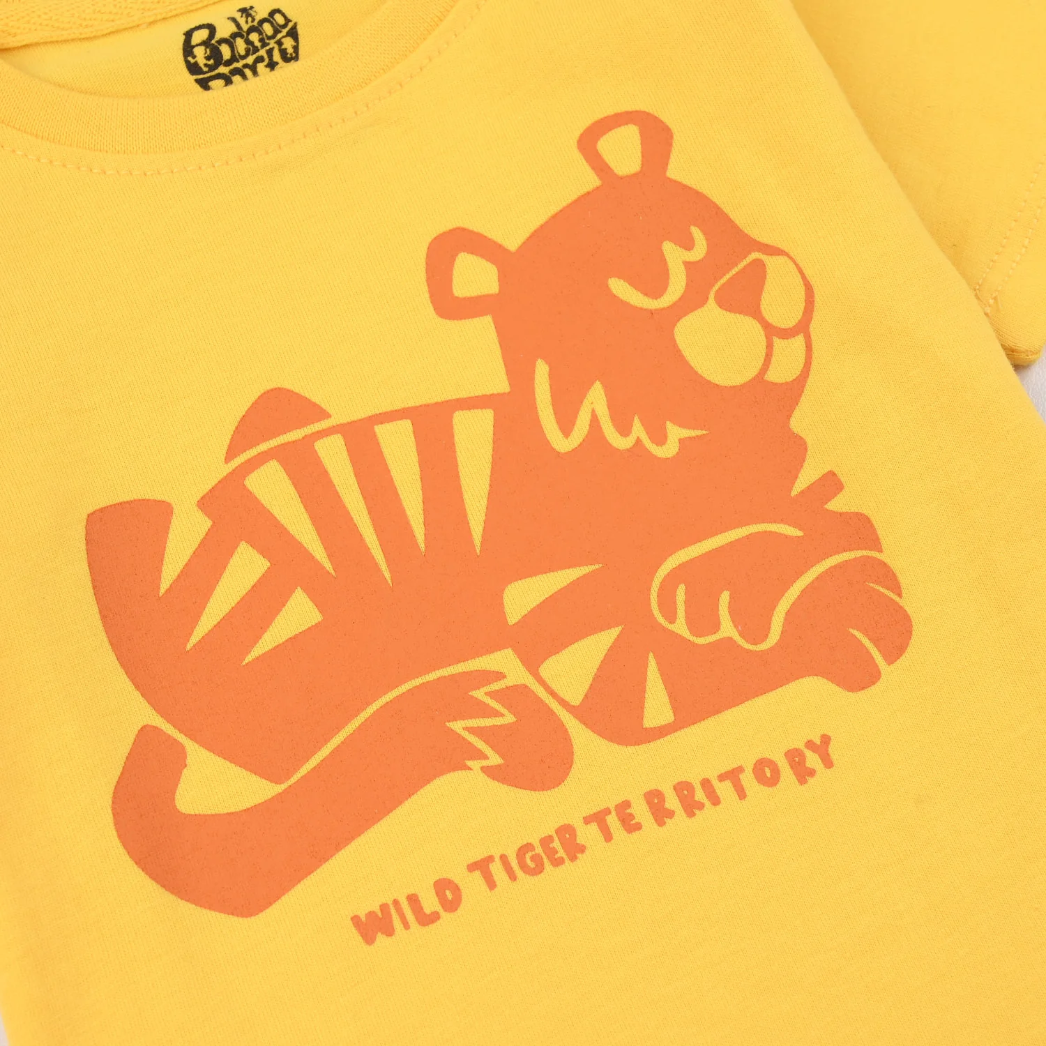 Infant Boys Jersey/Terry T-Shirt (Wild Tiger) - Yellow - Image 2