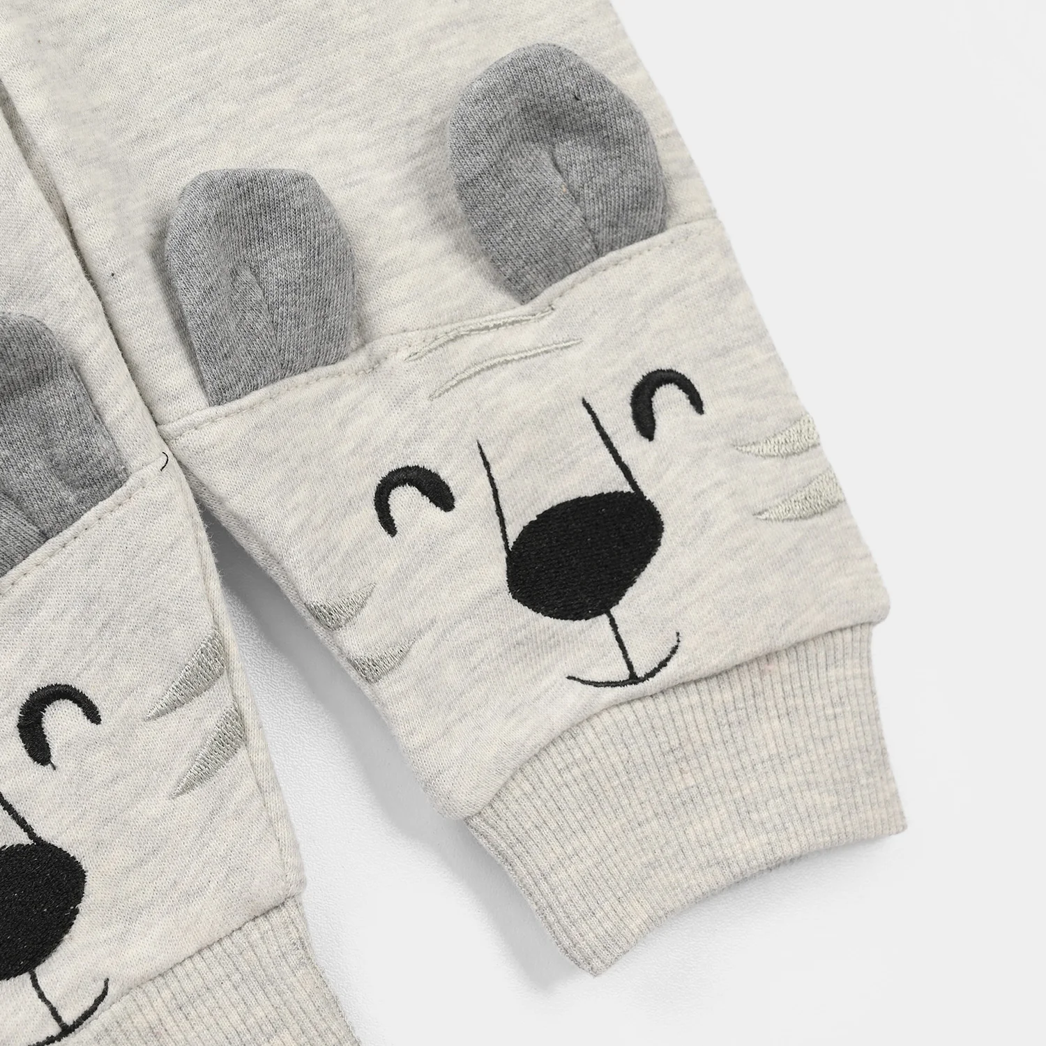 Infant Boys Jersey/Terry Pajama (Tiger Face) - Grey - Image 2