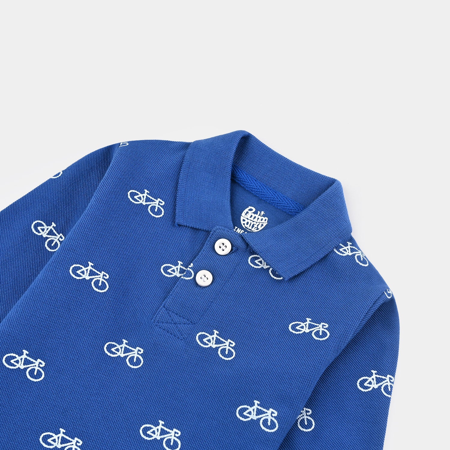 Infant Boys Jumbo Pique Polo F/S Cycle-C.Blue - Image 2