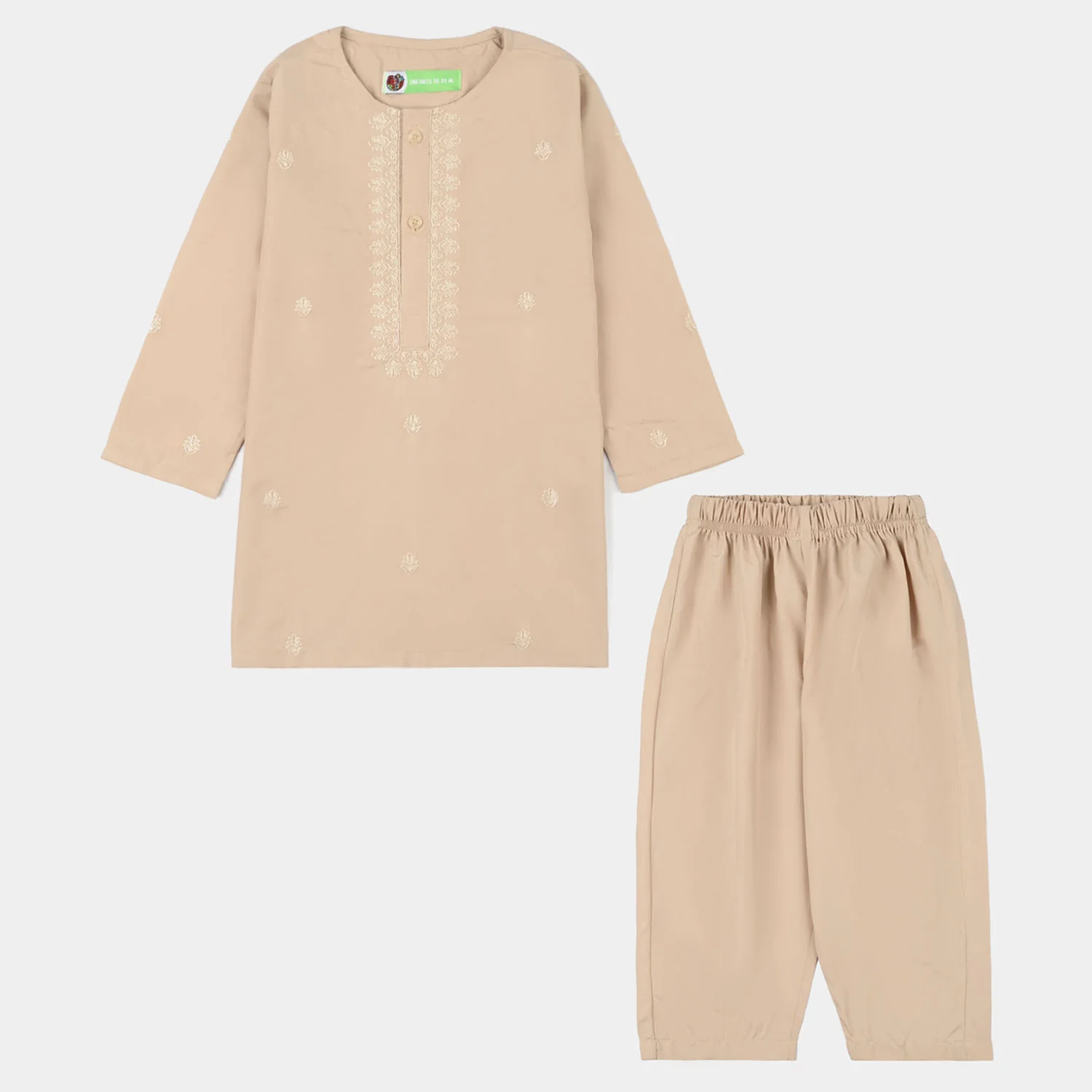 Infant Boys Poly Viscose Kurta Pajama - Beige