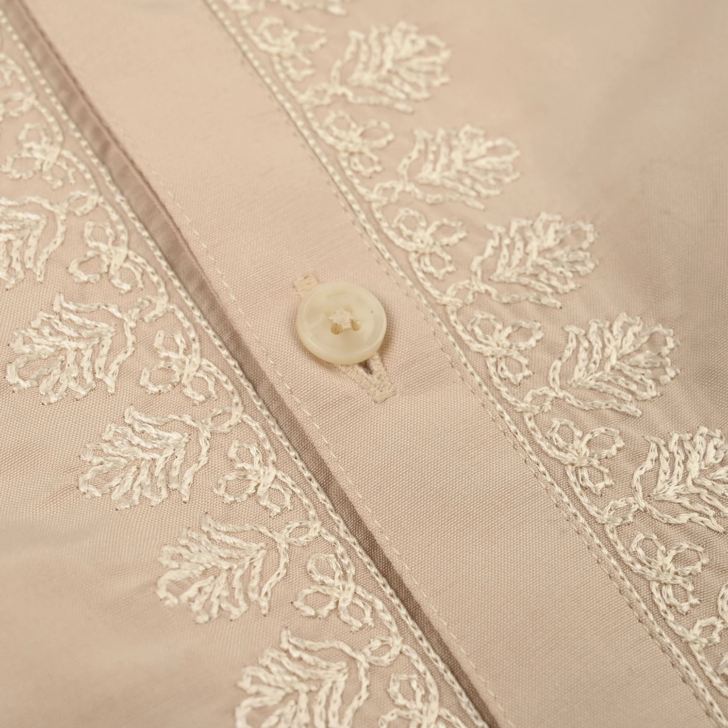 Infant Boys Poly Viscose Kurta Pajama - Beige - Image 3