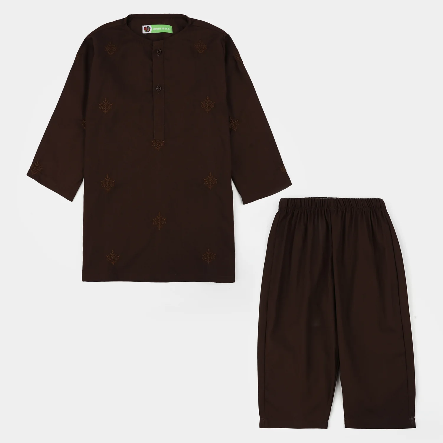 Infant Boys Poly Viscose Kurta Pajama (Choco) - Brown