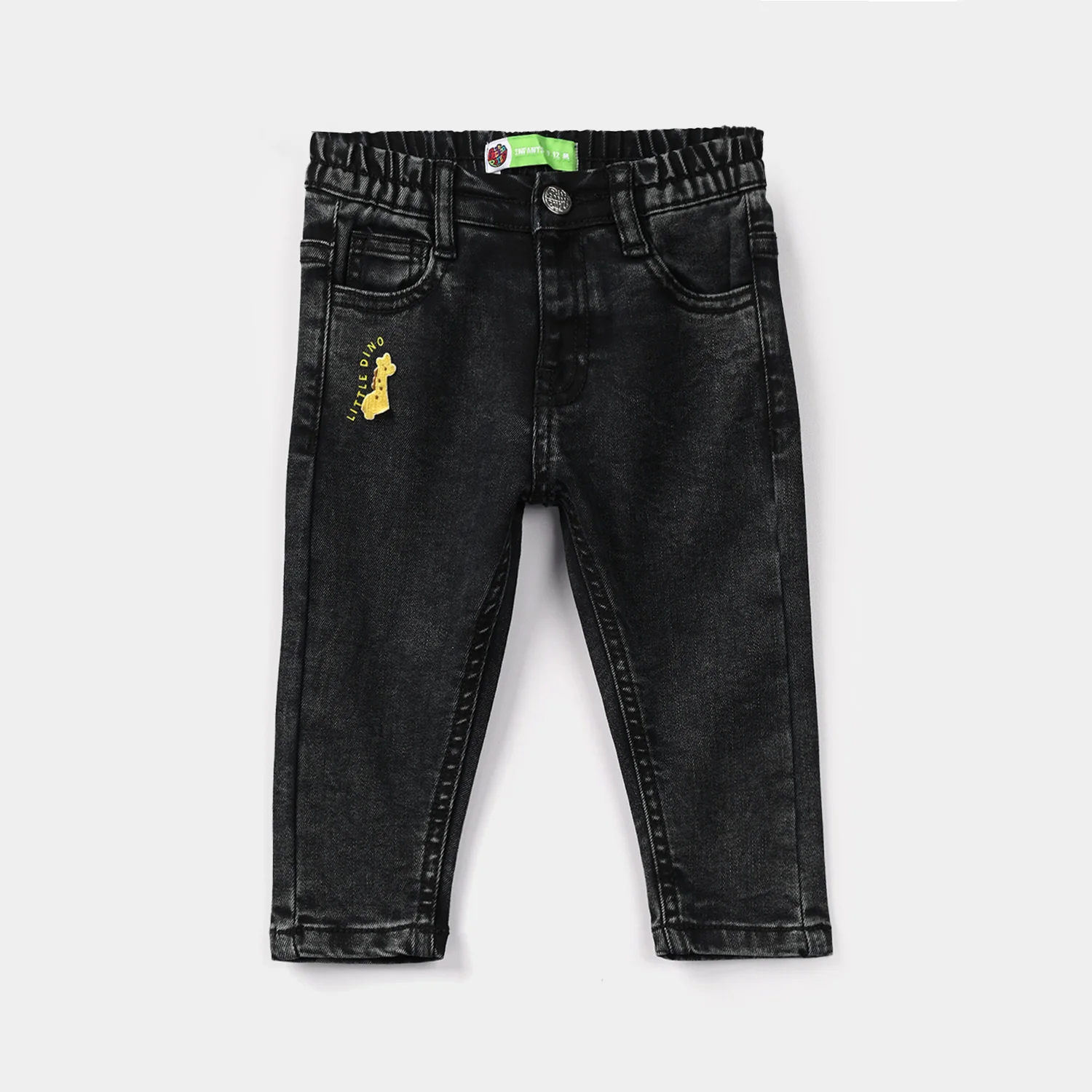 Infant Boys Denim Stretch Pant Little Dino – Black