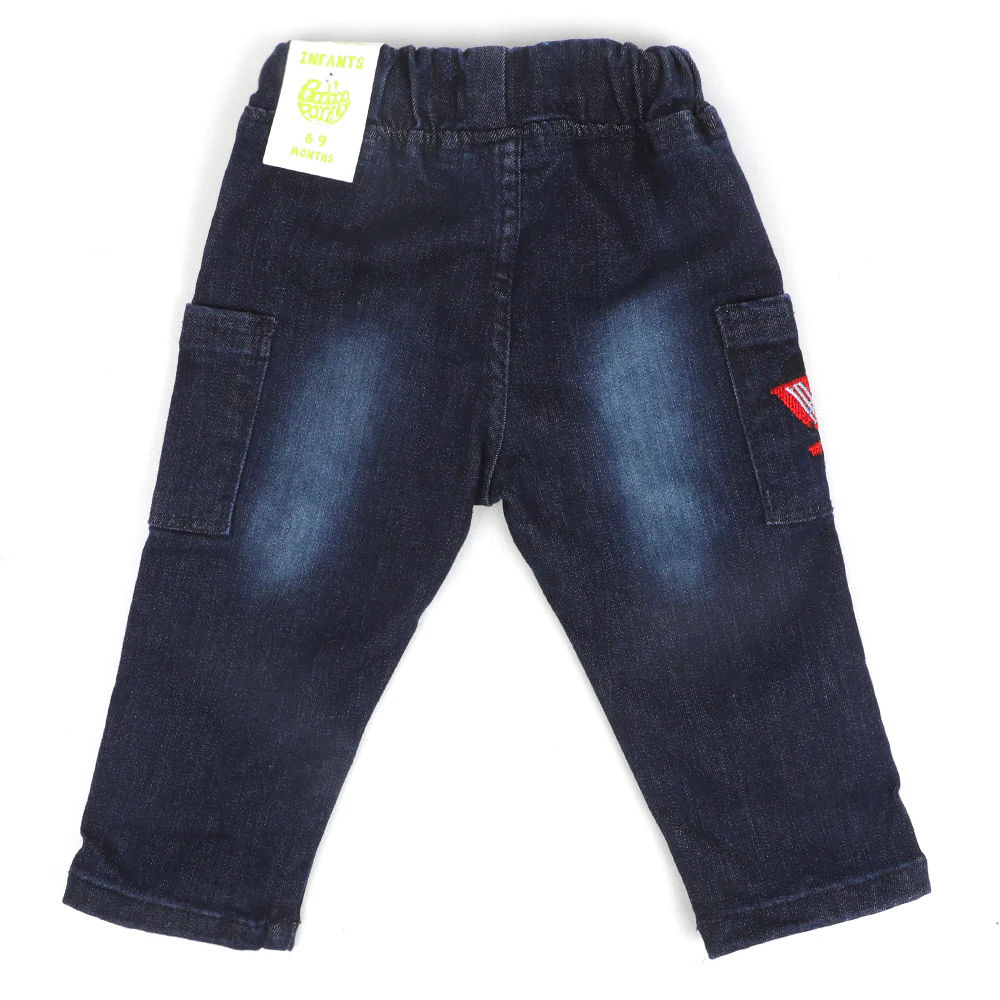 Infant Boys Pant Denim Play In The Dirt -DARK BLUE - Image 3