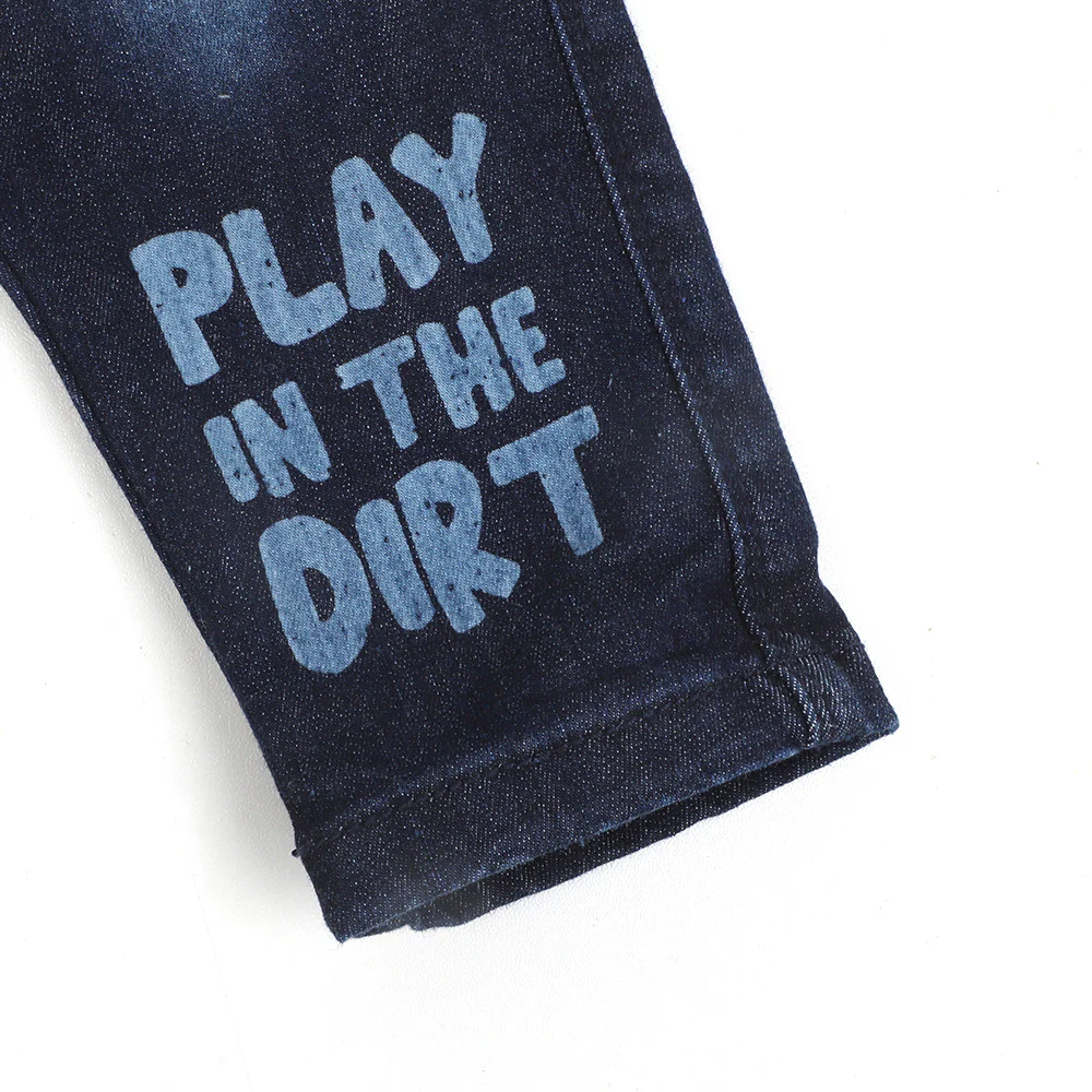 Infant Boys Pant Denim Play In The Dirt -DARK BLUE - Image 4