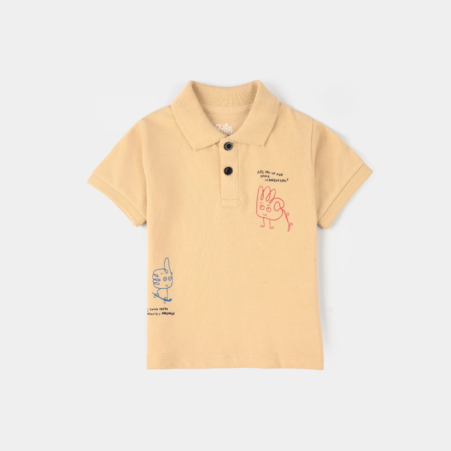 Infant Boys Cotton PK Polo Amazing – Warm Sand