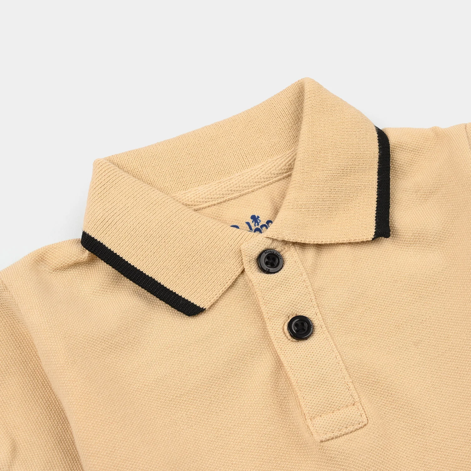 Infant Boys Cotton PK Polo (Crocodile) - Warm Sand - Image 2