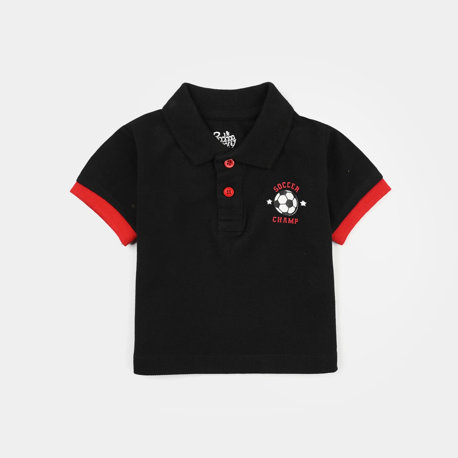 Infant Boys Cotton PK Polo (Soccer Champ) - Jet Black