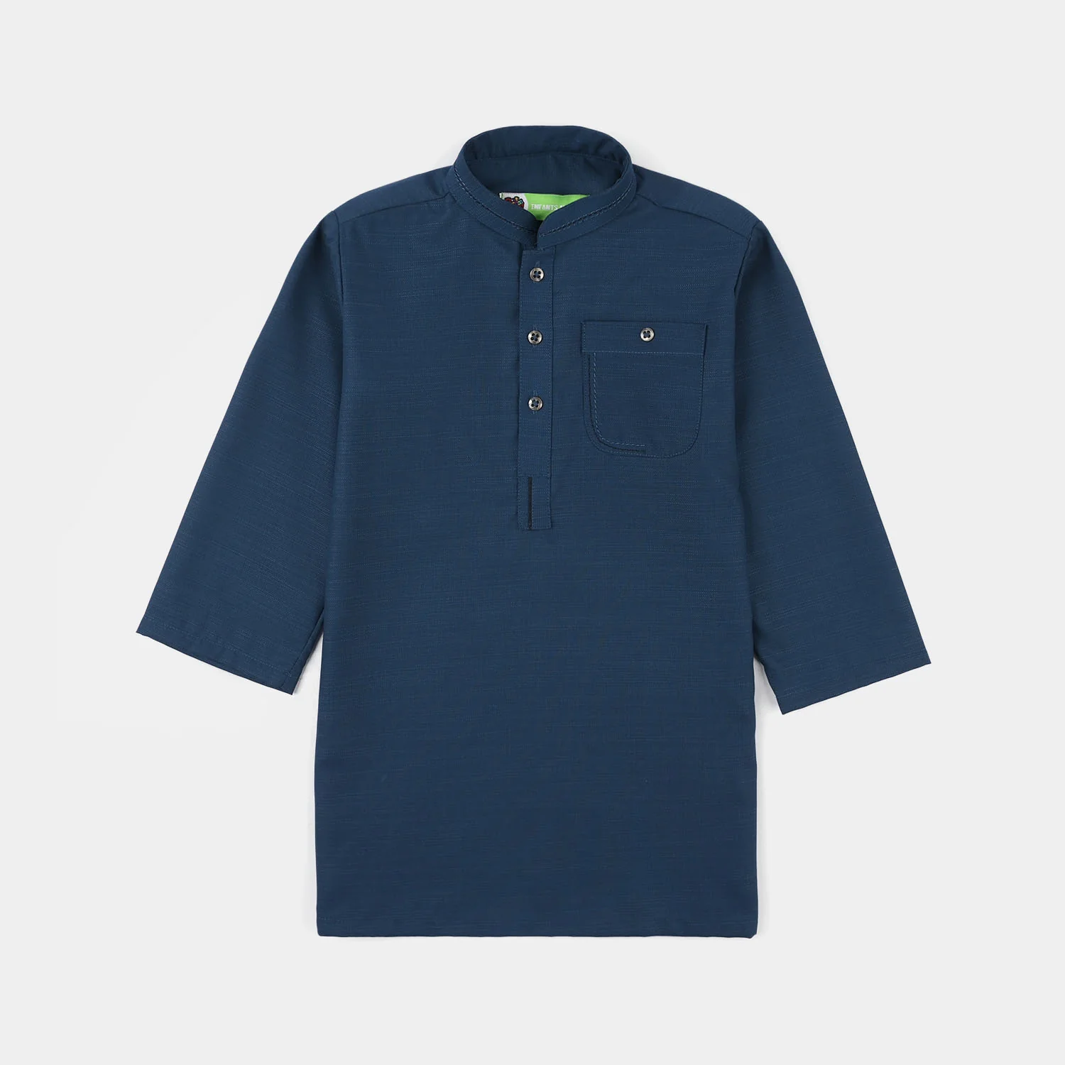Infant Boys Poly Viscose Kurta Pajama (Cut N Sew) - Teal Blue