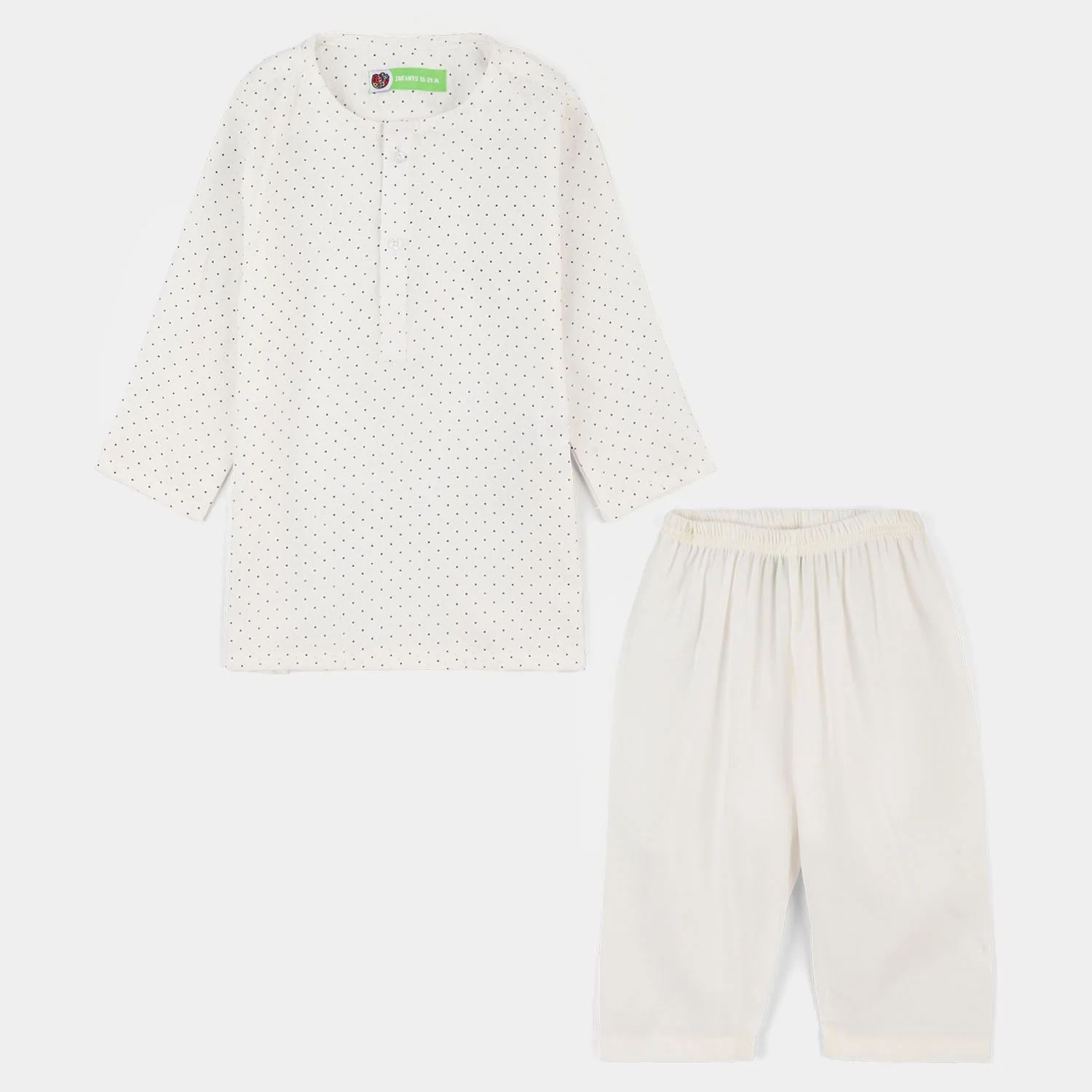 Infant Boys Poly Viscose Kurta Pajama - Off White