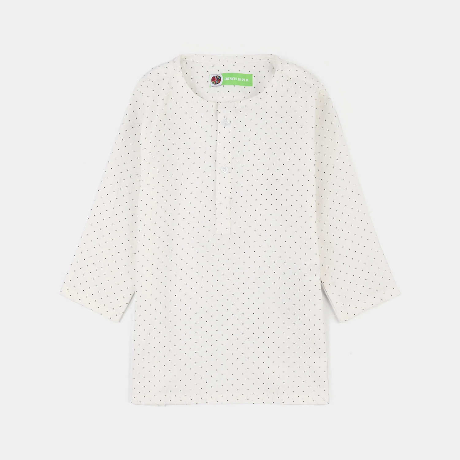 Infant Boys Poly Viscose Kurta Pajama - Off White - Image 2