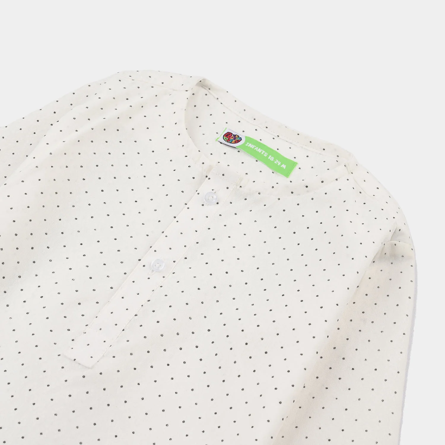 Infant Boys Poly Viscose Kurta Pajama - Off White - Image 3