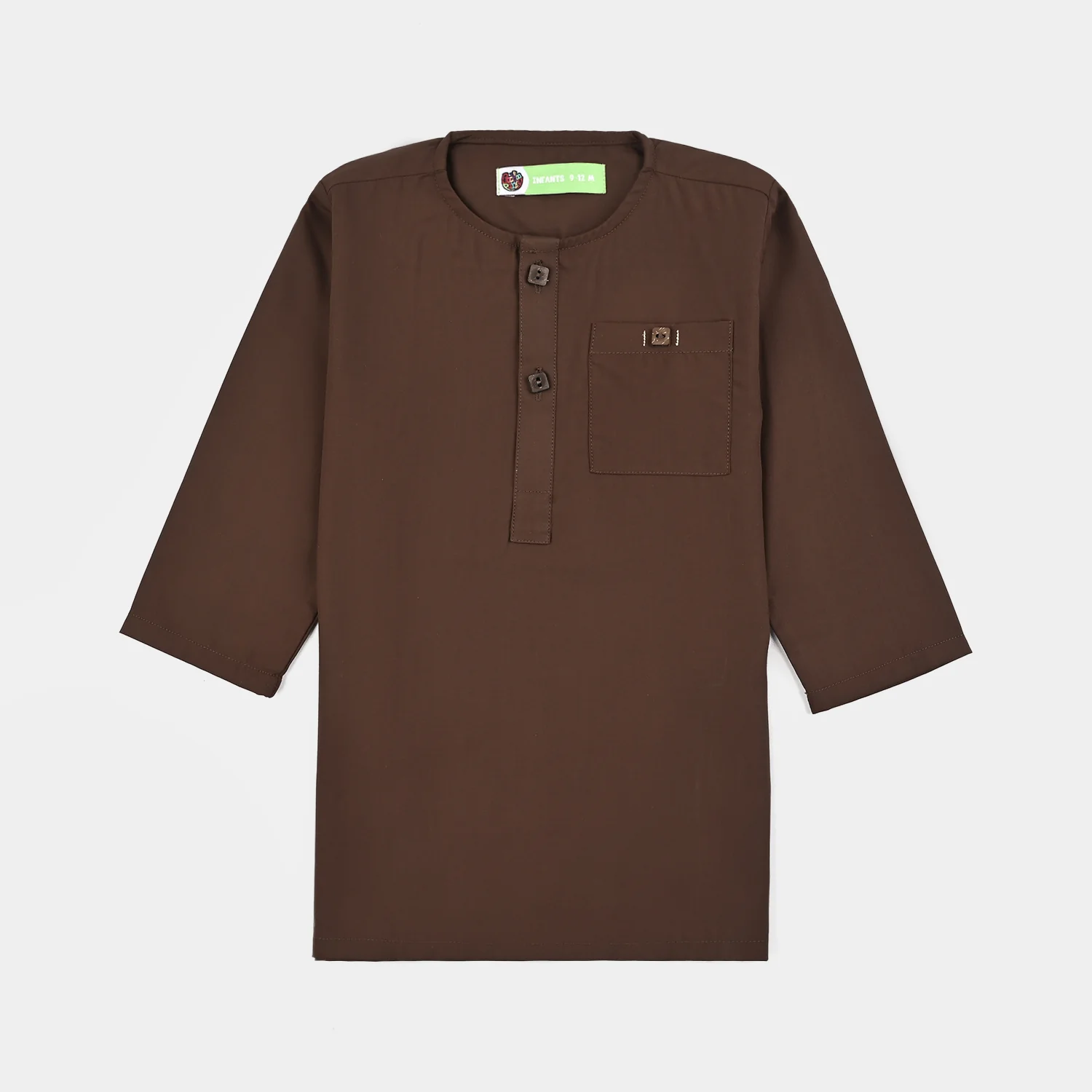 Infant Boys Poly Viscose Kurta Pajama - BROWN - Image 2