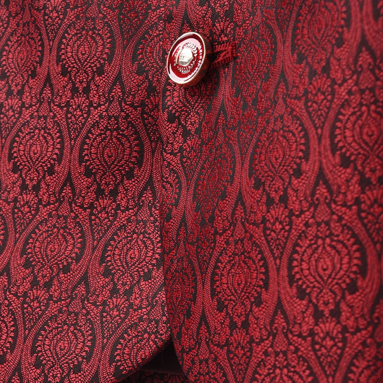 Infant Boys Poly Viscos Waist Coat - Red - Image 3