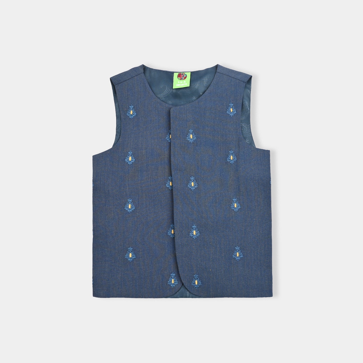Infant Boys Poly Viscose 3 Piece Suit (Monotone)-Blue - Image 5